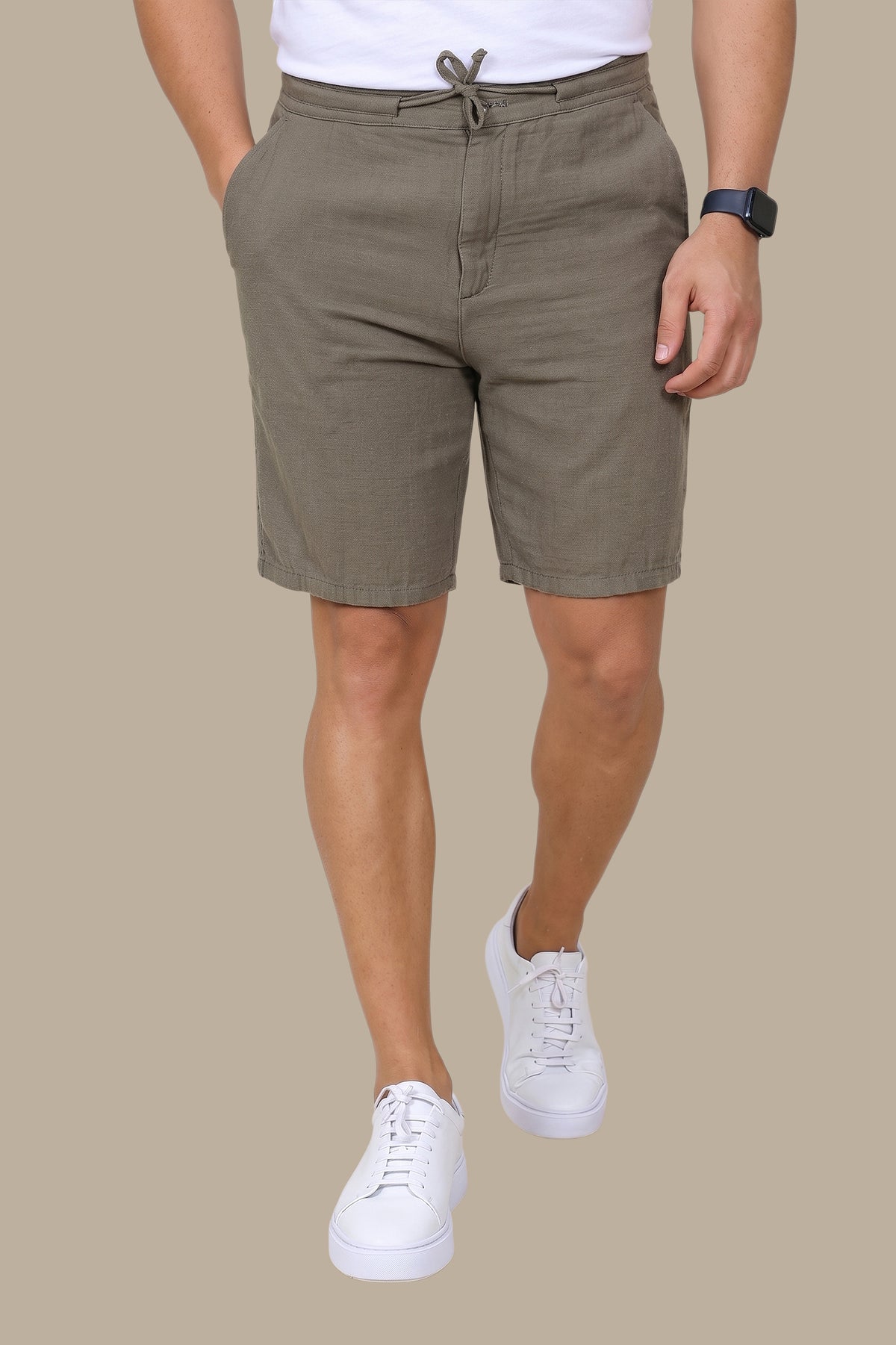 Khaki Chic: The Essential Short Linen Collection