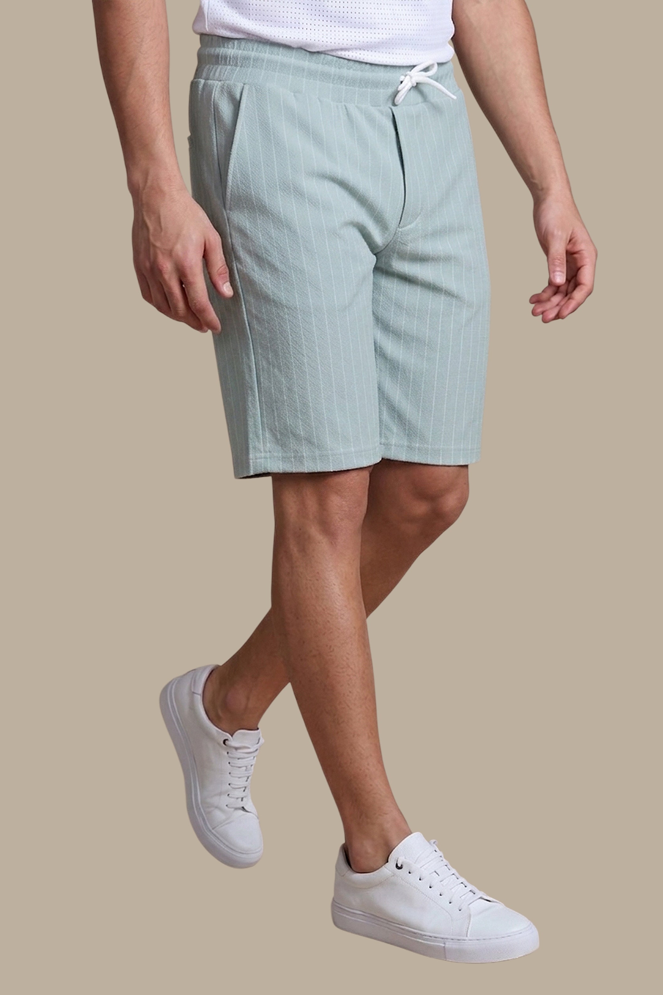 Olive Striped Shorts: Casual Charm