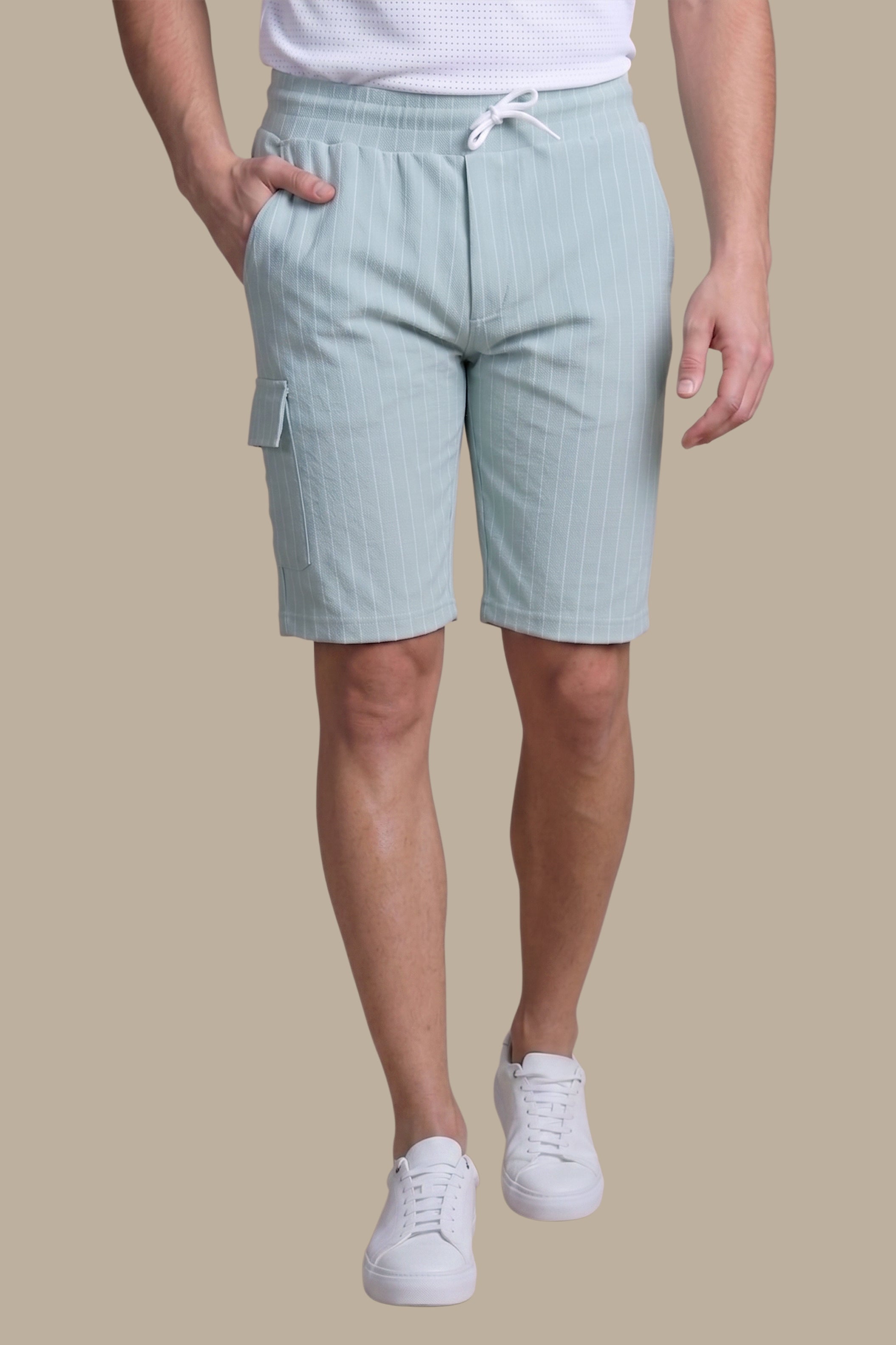 Olive Striped Shorts: Casual Charm