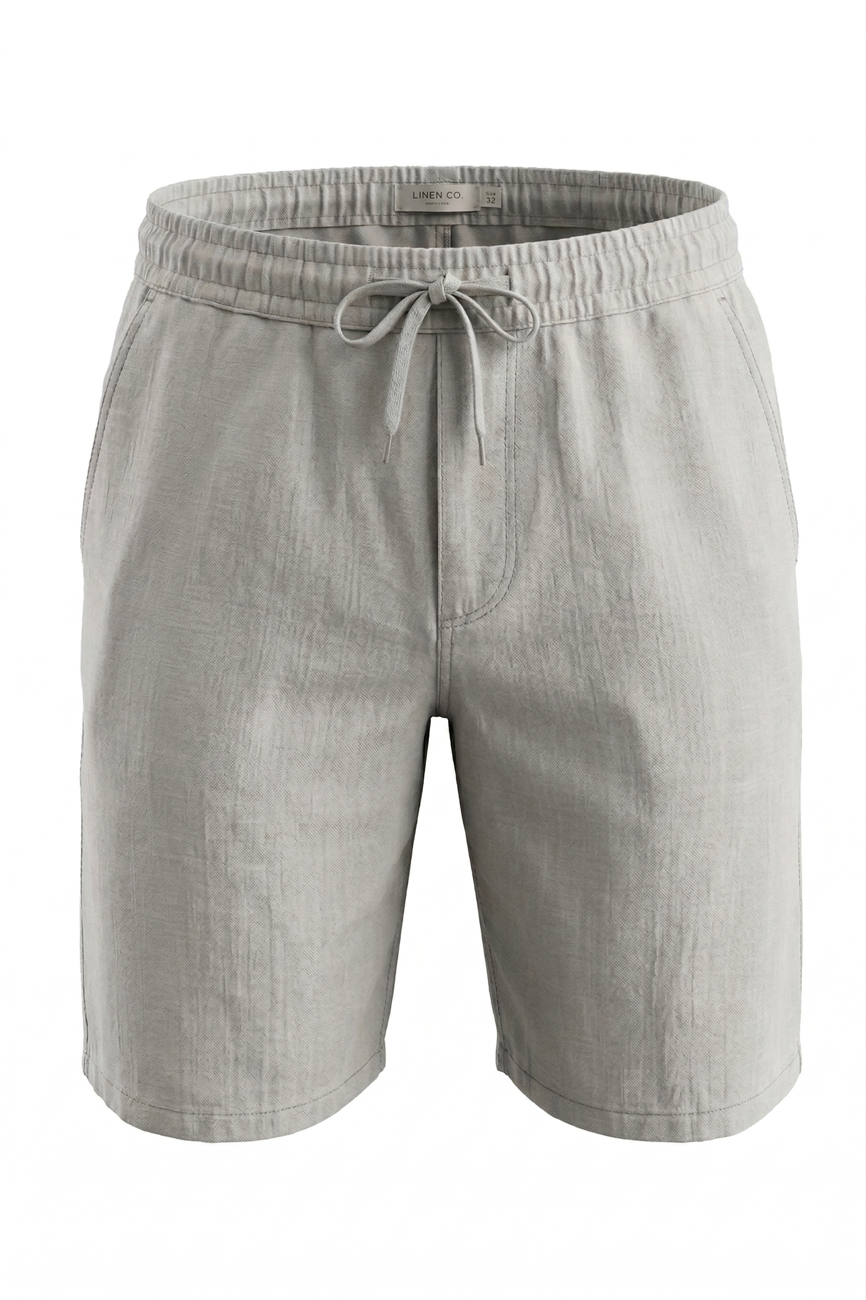 Grey Linen Basic Shorts