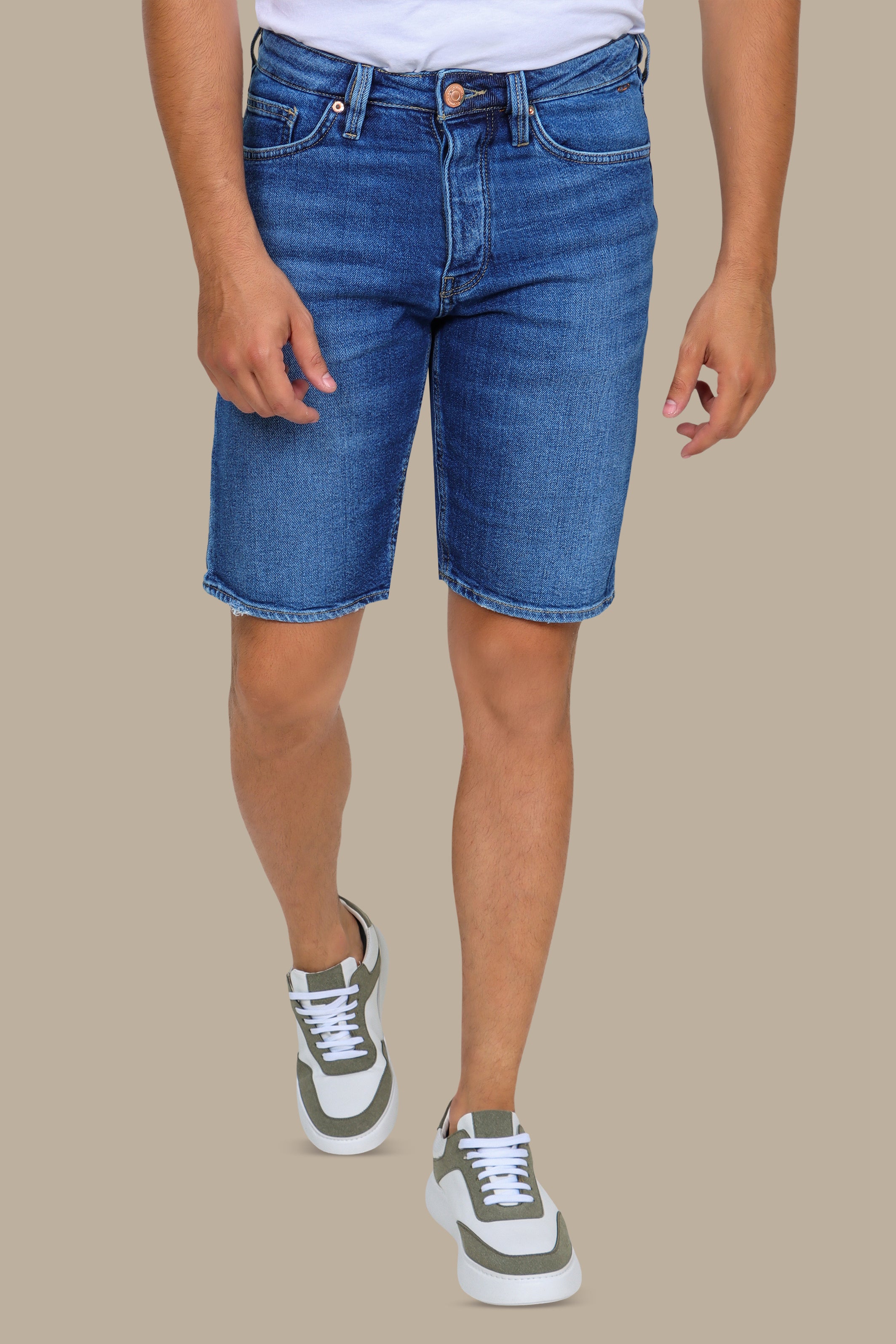 Blue Tie-Dye Short Denim