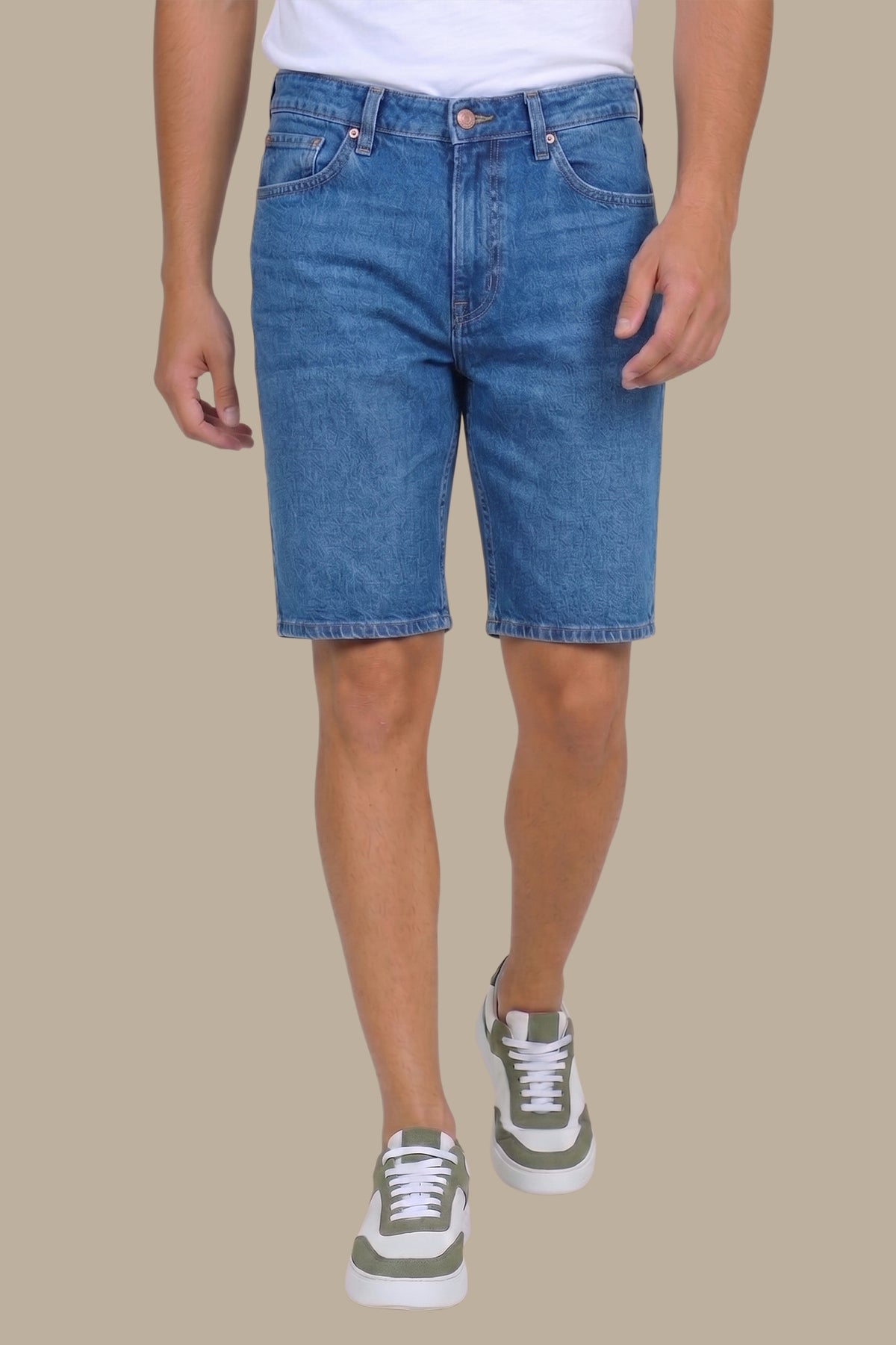 Blue Tie-Dye Short Denim