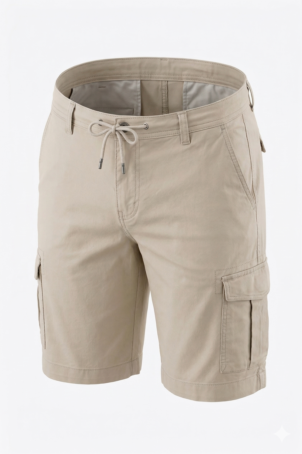 Light Beige Regular Cargo Shorts