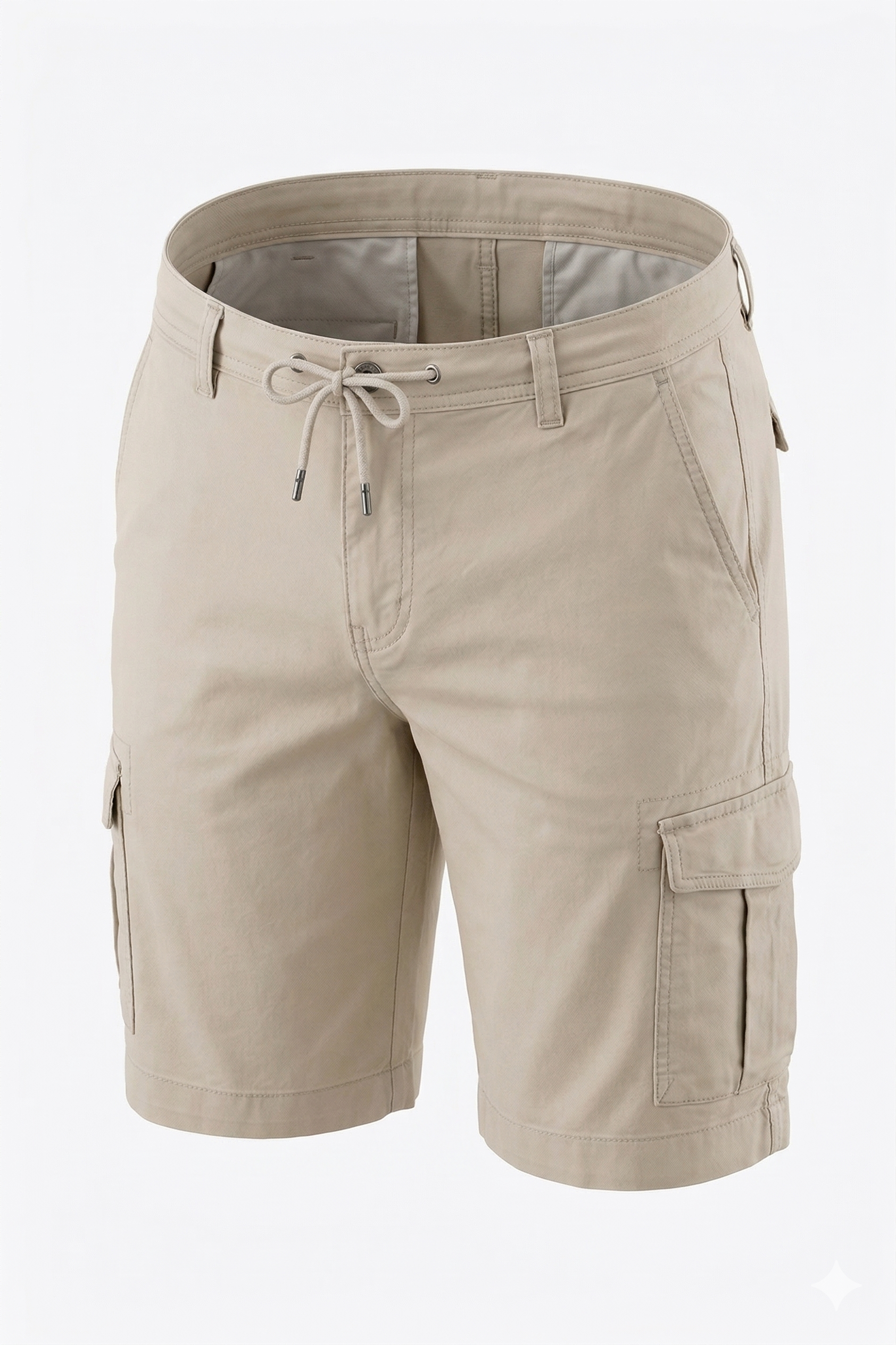 Light Beige Regular Cargo Shorts