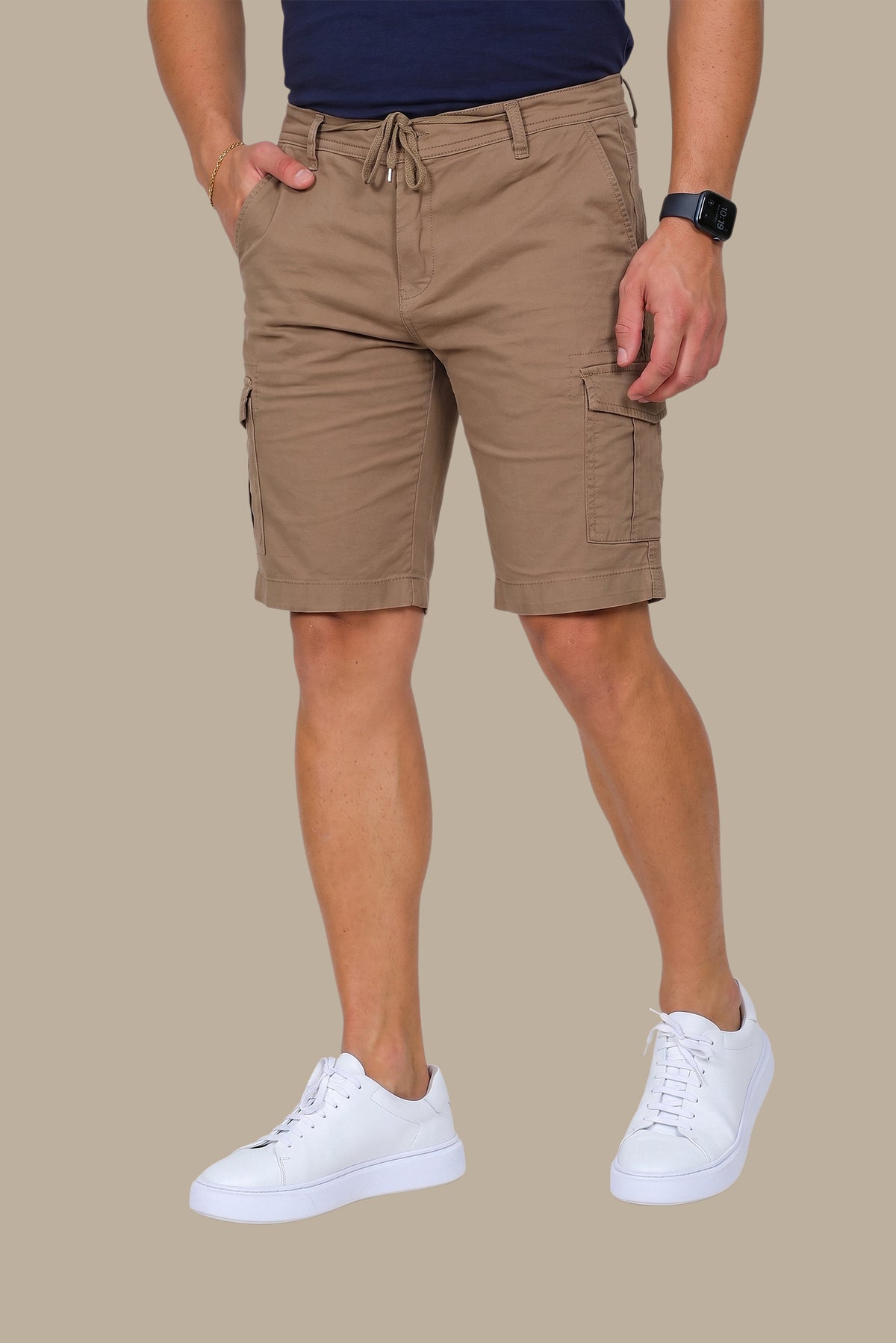 Beige Short Cargo with Side Pockets