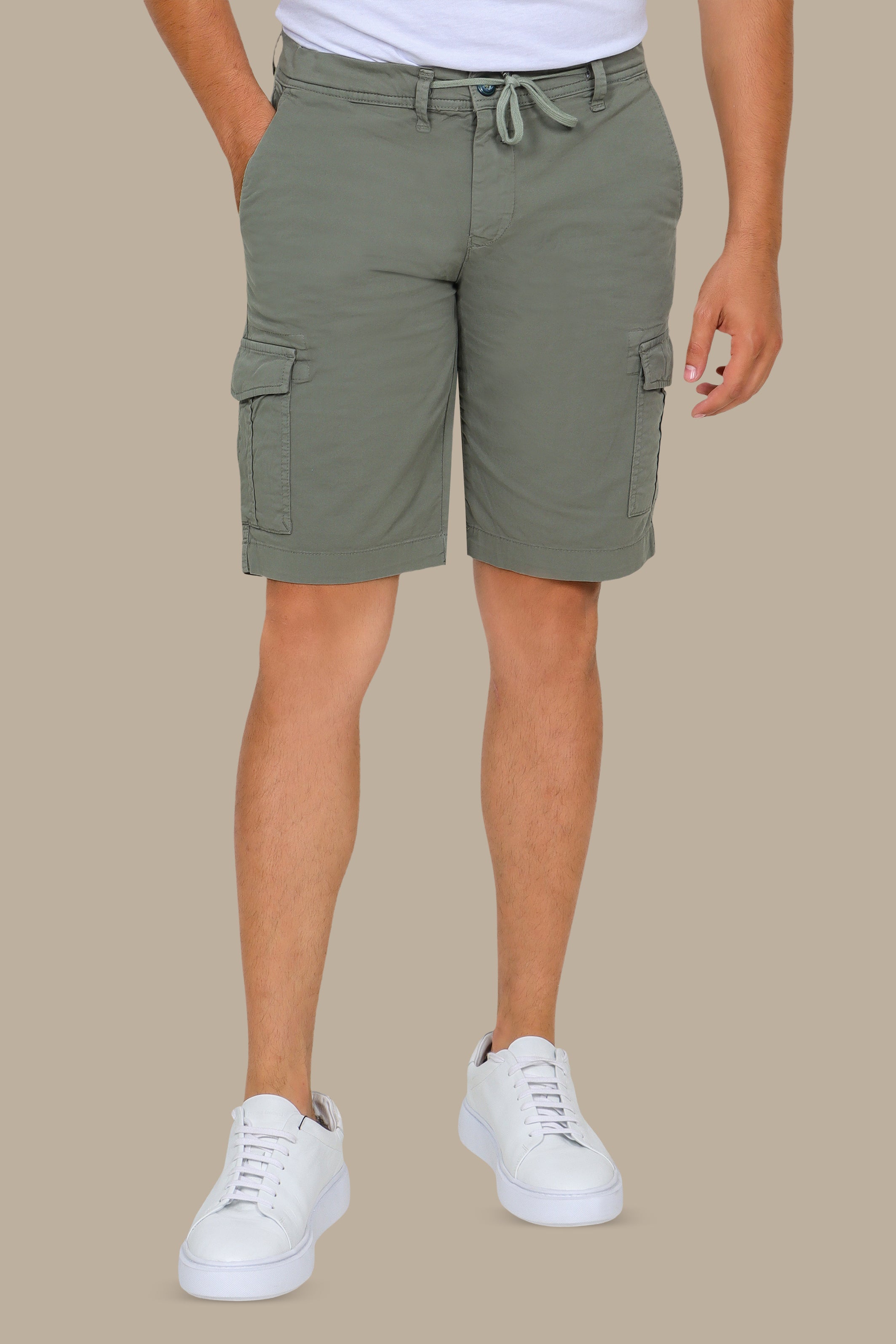 Olive Regular-Fit Cargo Shorts