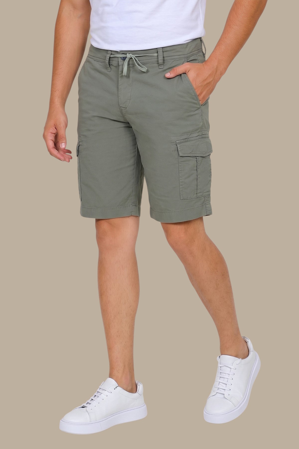 Olive Regular-Fit Cargo Shorts