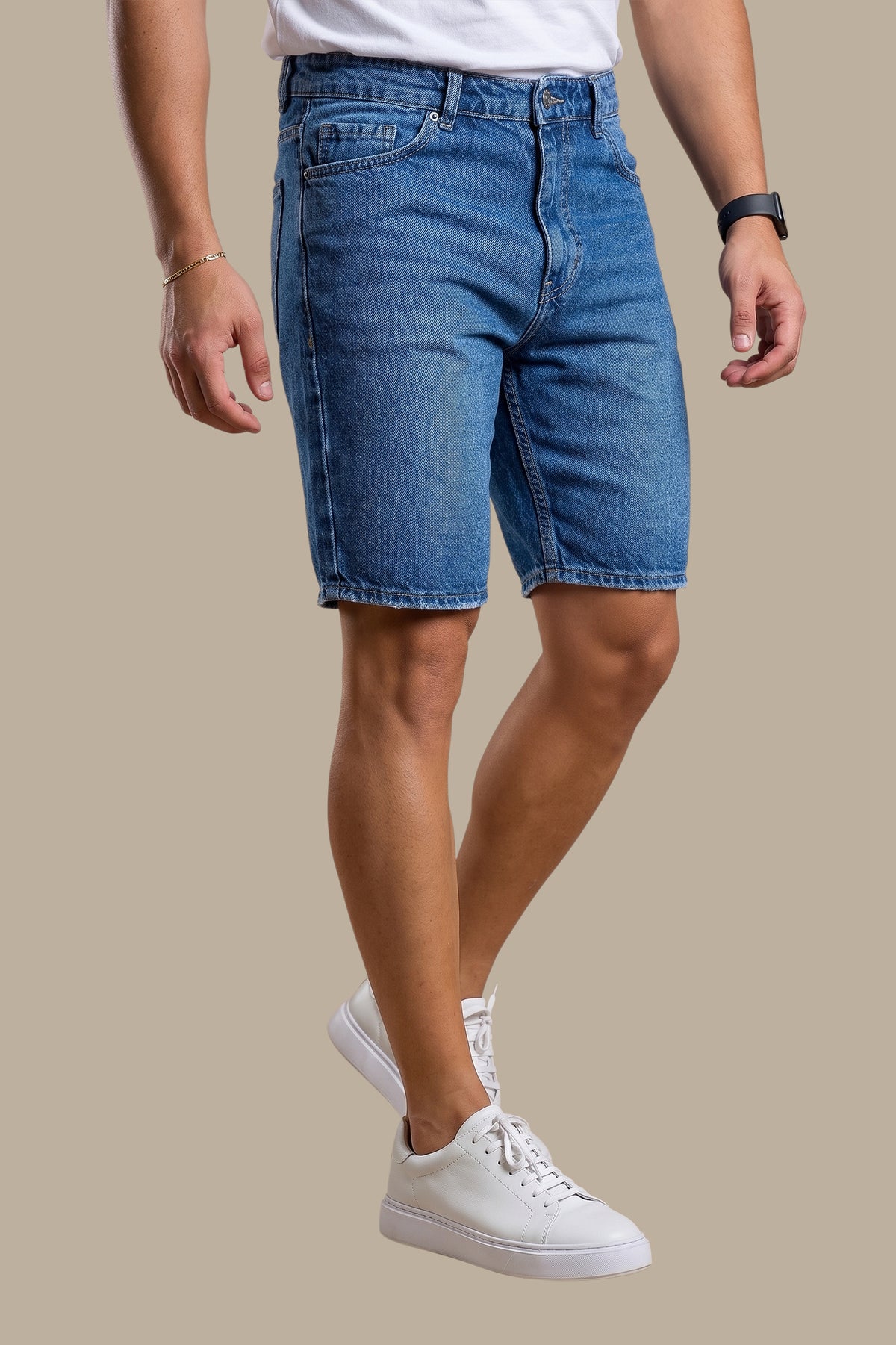 Relaxed Edge: Boyfriend Cut Denim Shorts in Blue