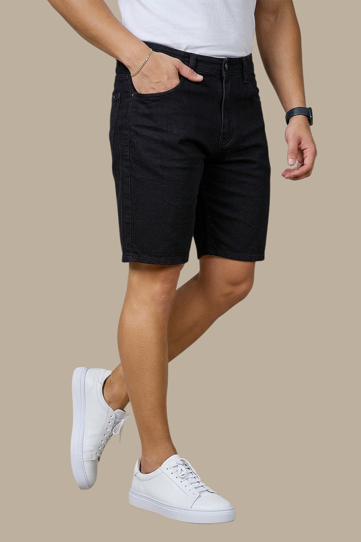 Relaxed Edge: Boyfriend Cut Denim Shorts in Black