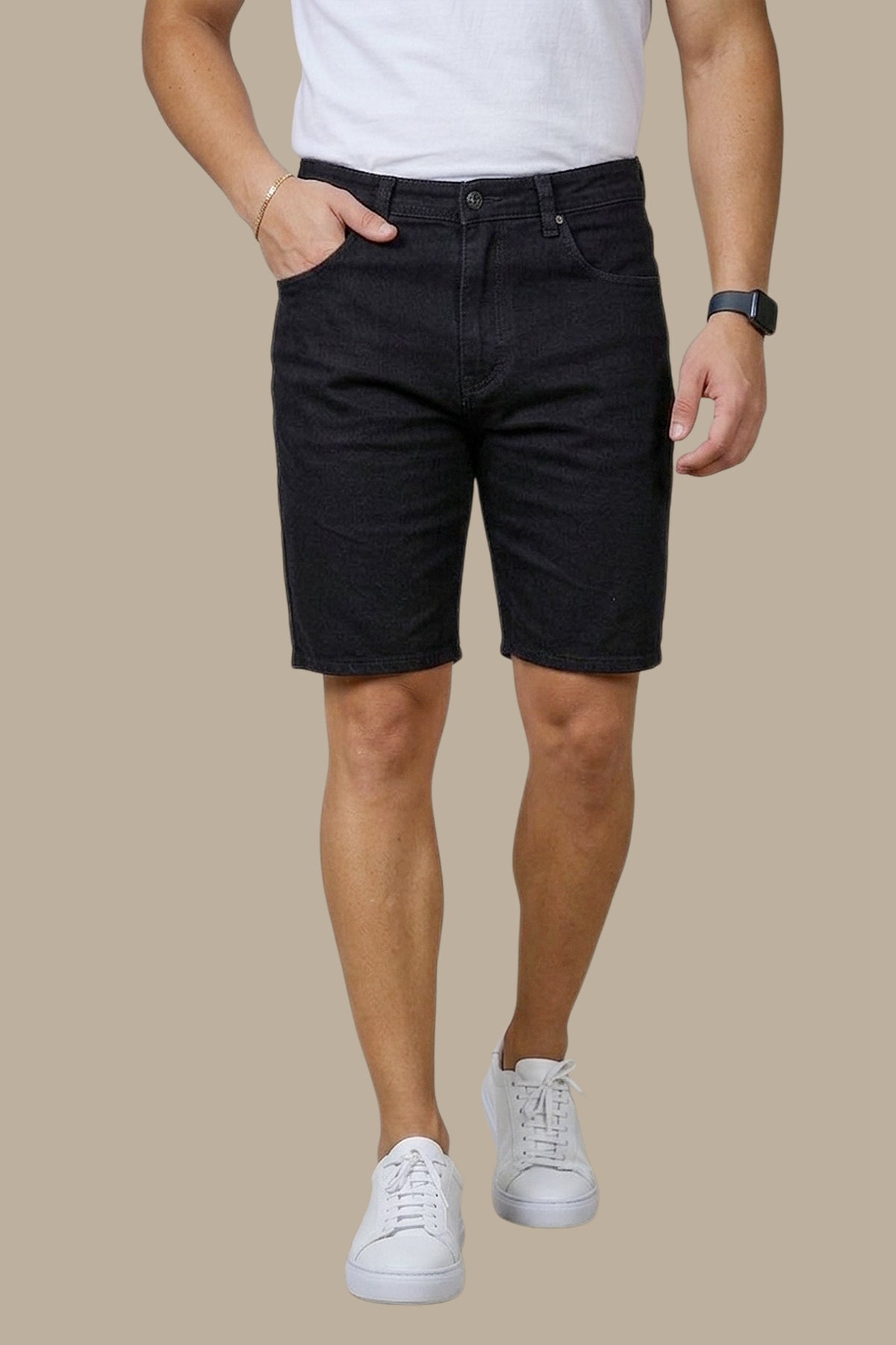 Relaxed Edge: Boyfriend Cut Denim Shorts in Black