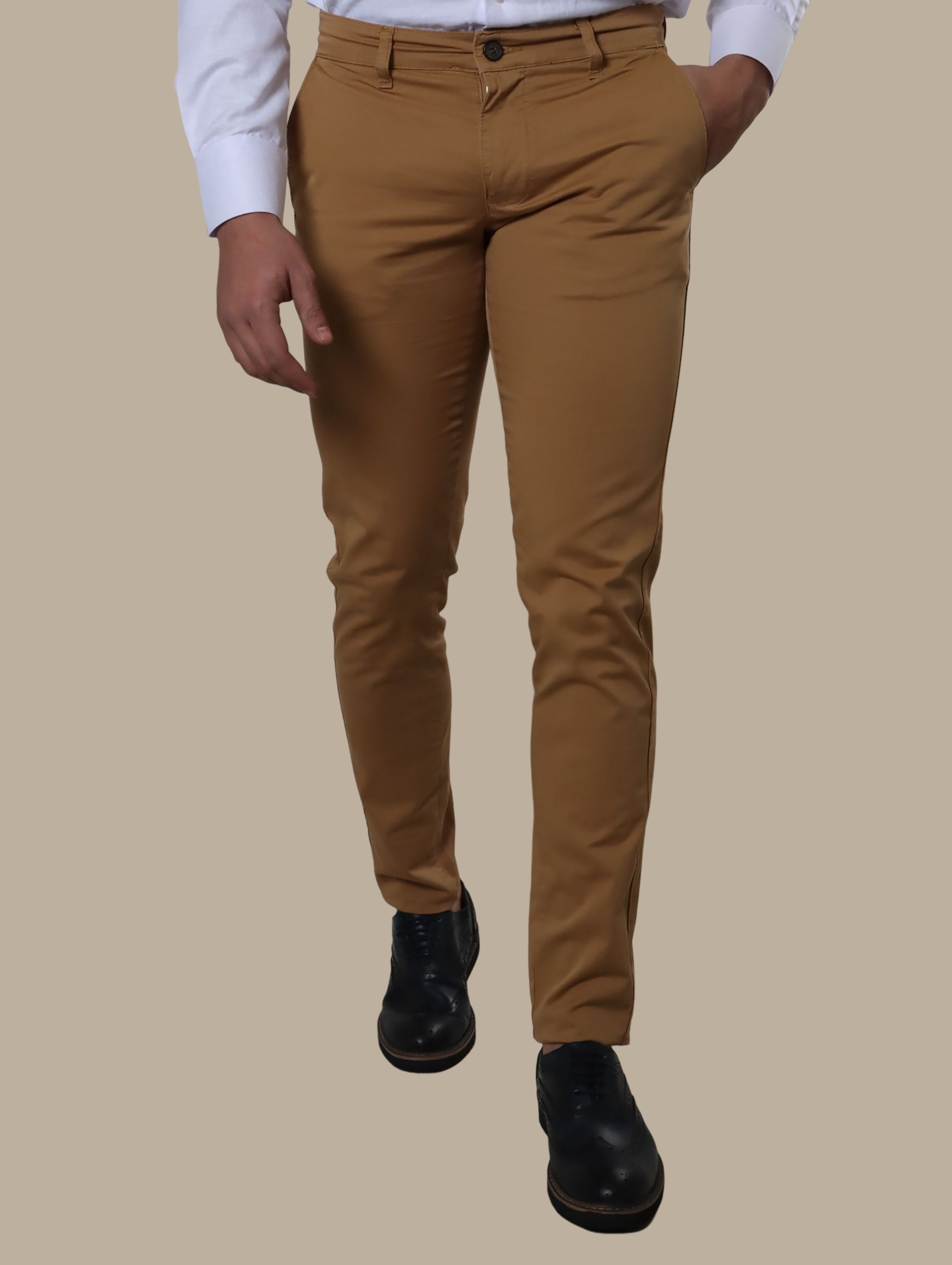 Camel Slim Fit Chinos: Modern Elegance