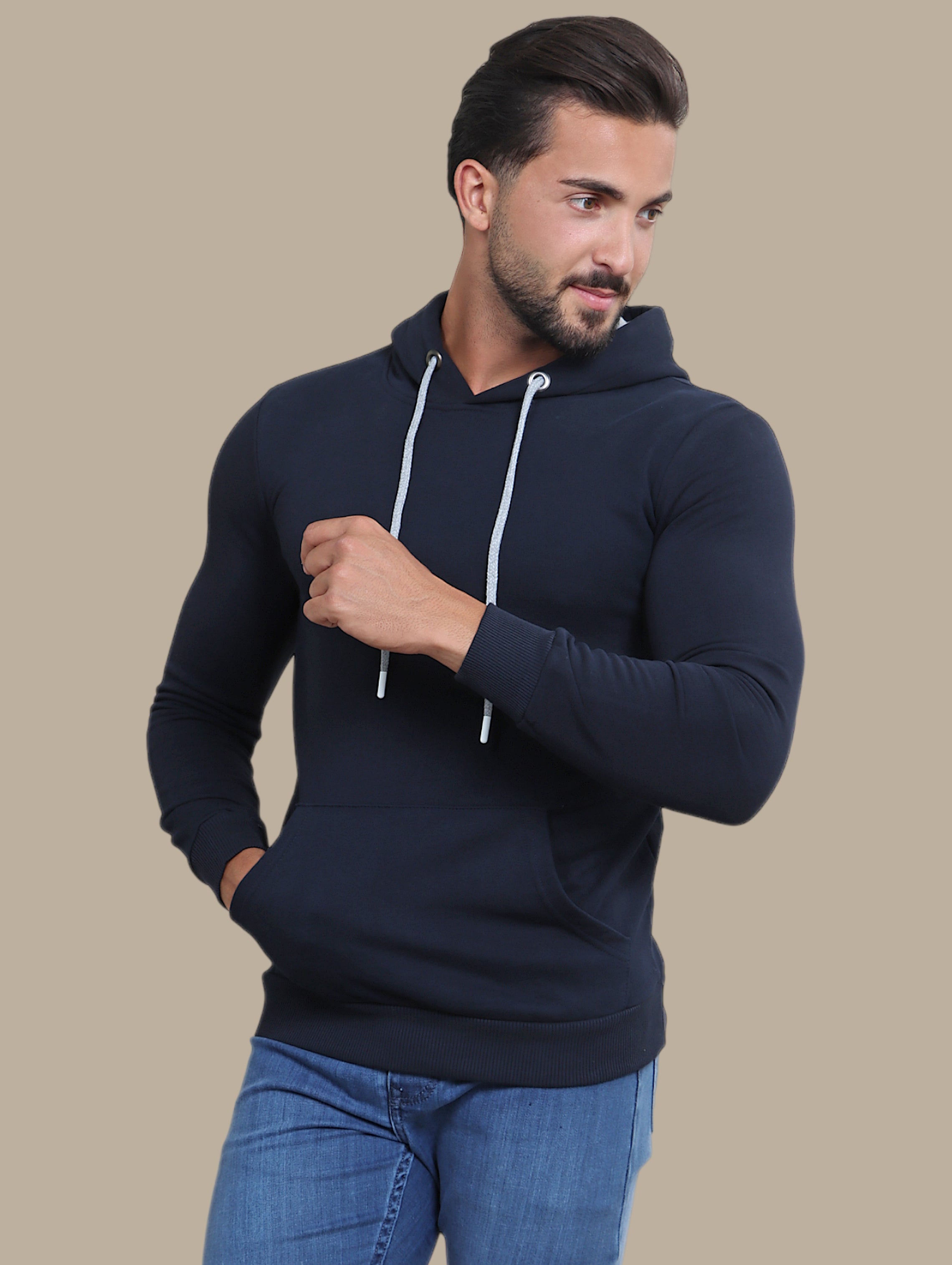 Nautical Ease: Navy Basic Hoodie for Casual Comfort