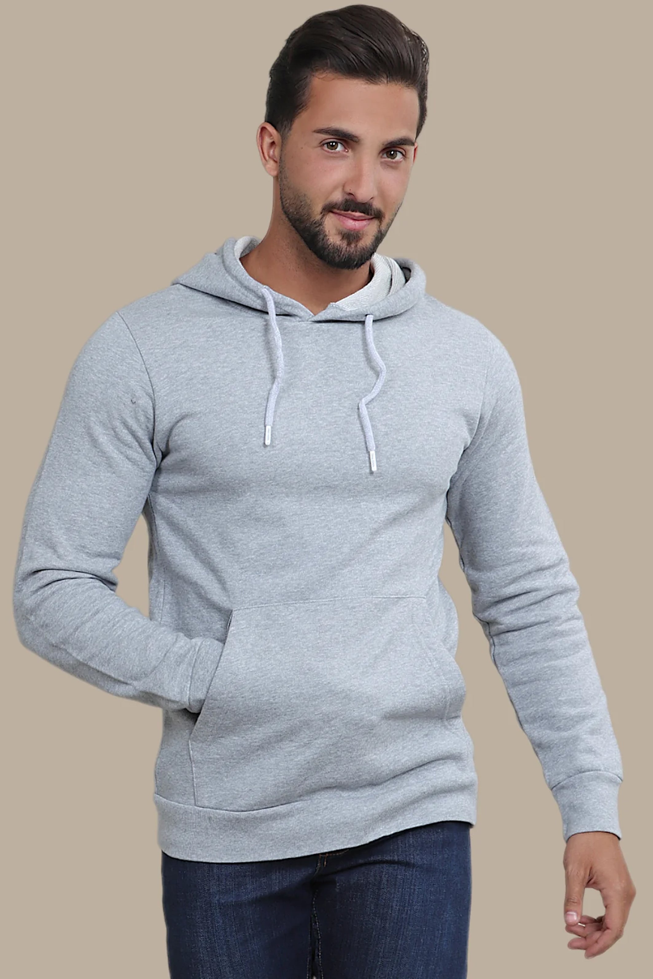 Hoodie With Pockets | Light Grey