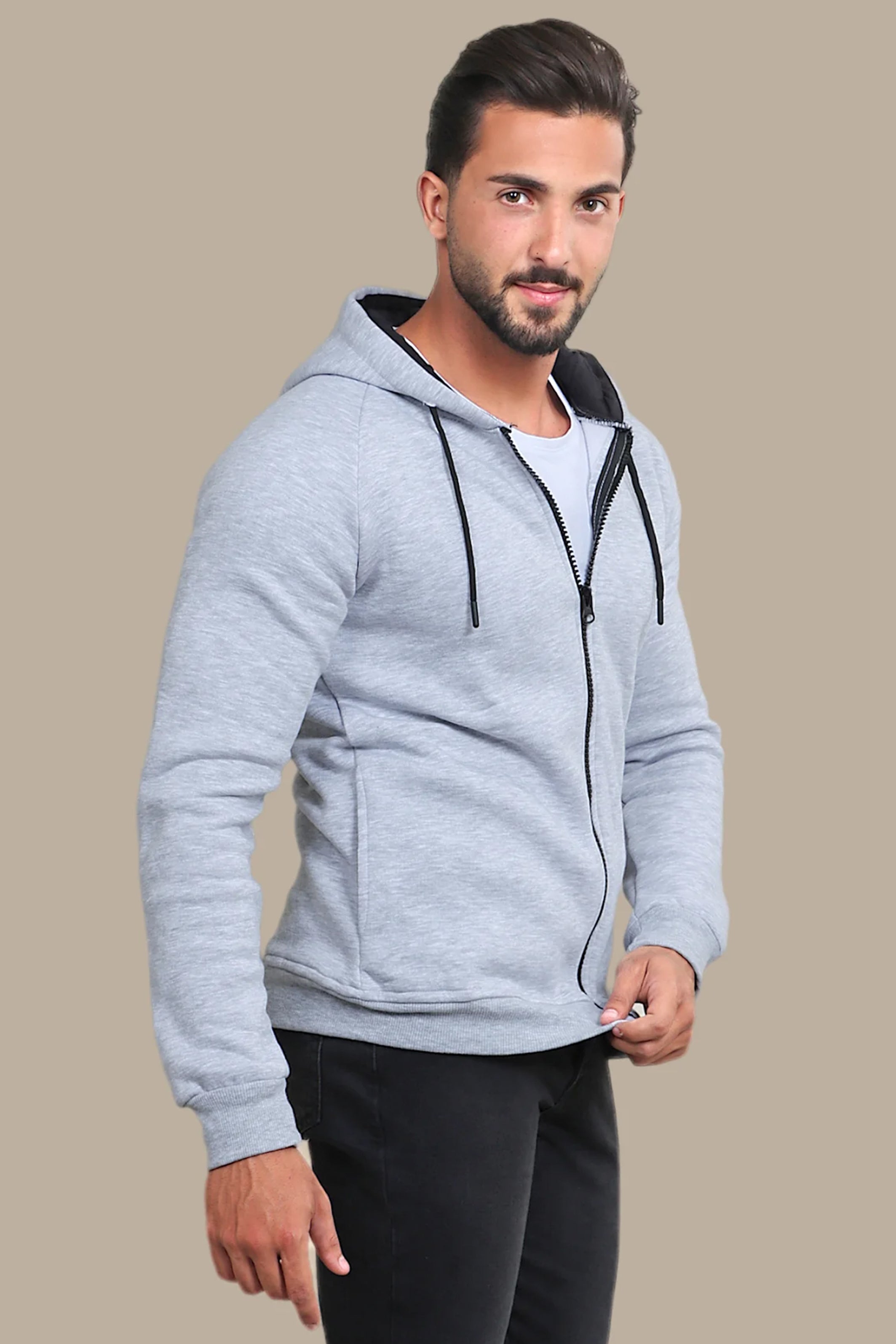 Sweatshirt Hooded Fleece | Grey