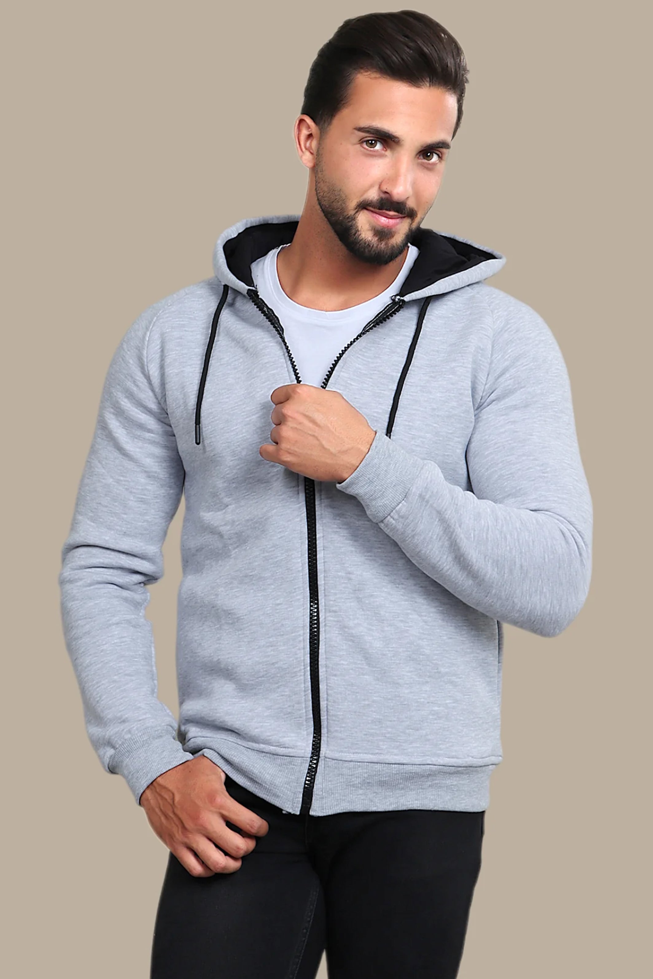 Sweatshirt Hooded Fleece | Grey