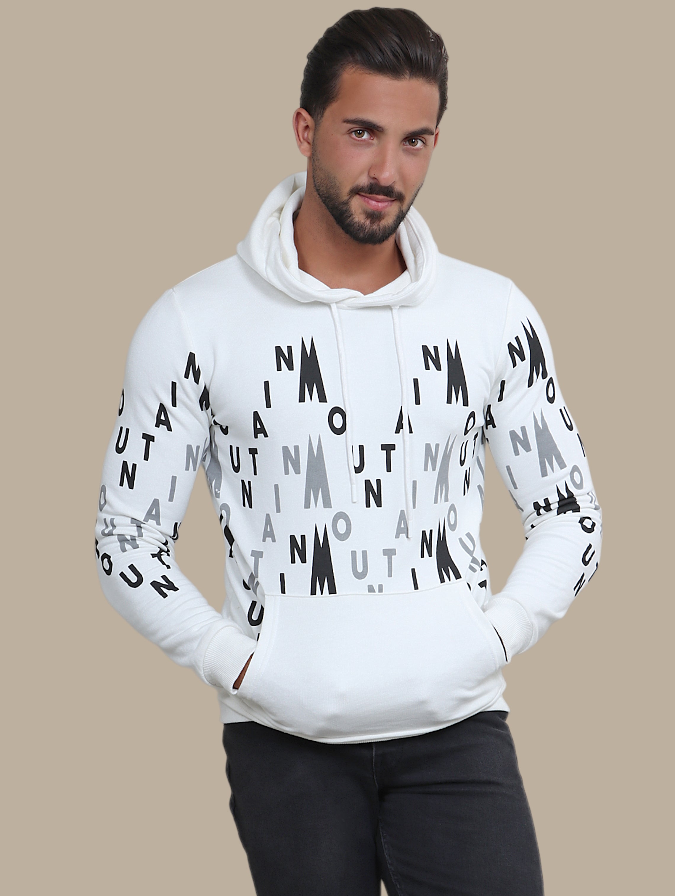 Sweatshirt Hooded Mountain | White