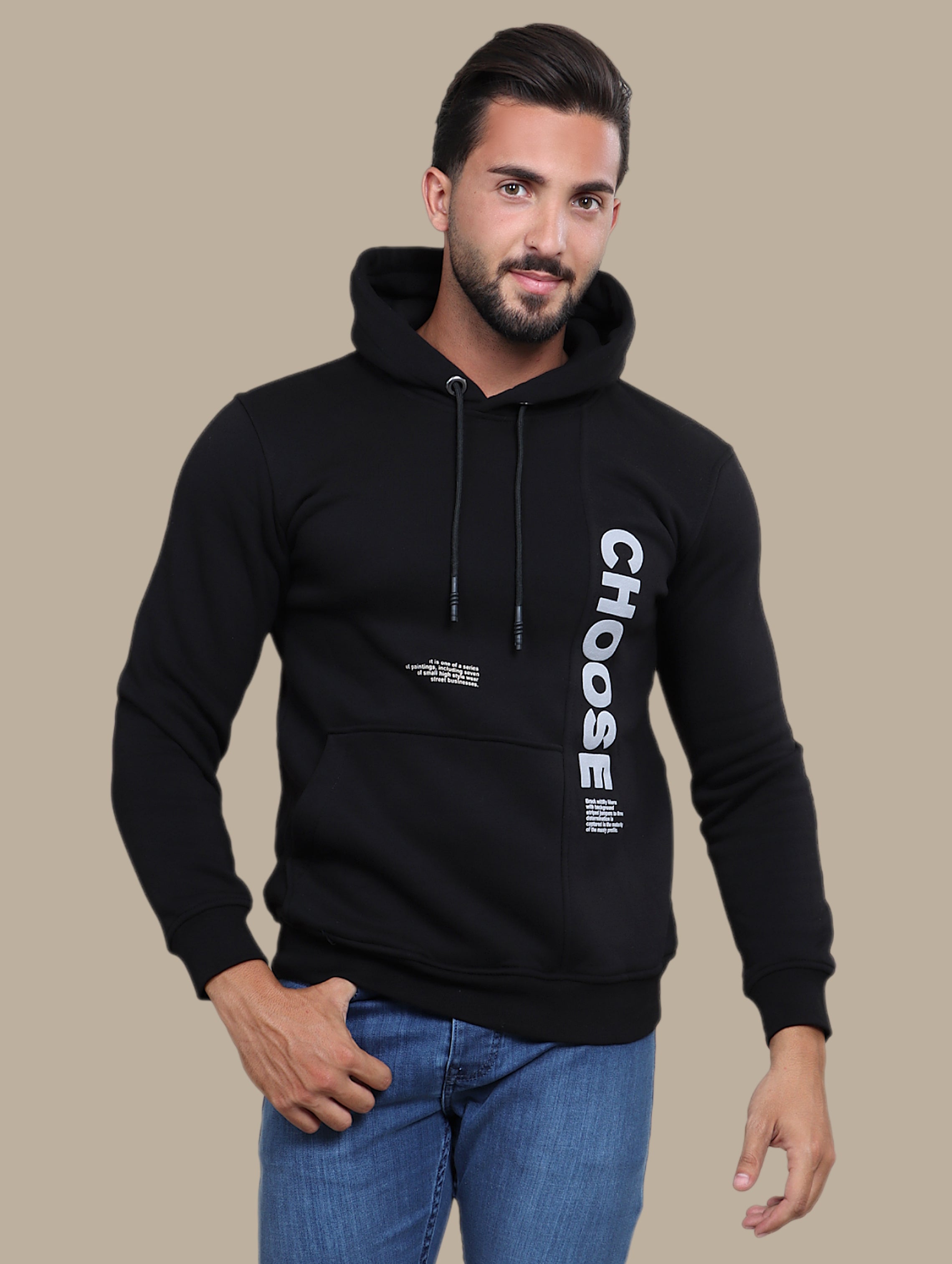 Sweatshirt Hoodie Letters Printed | Black