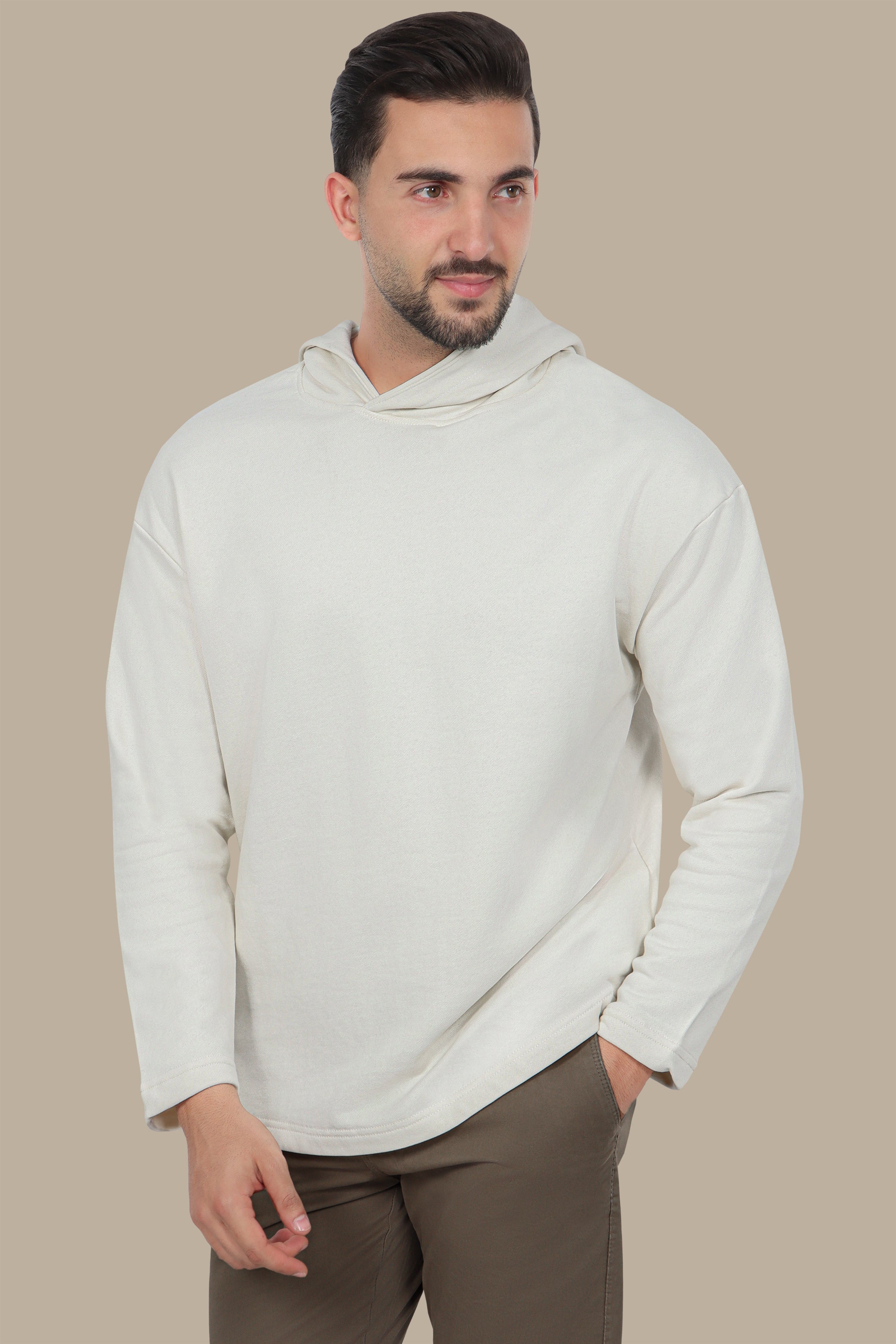 Timeless Essential Off White Basic Sweatshirt Hoodie