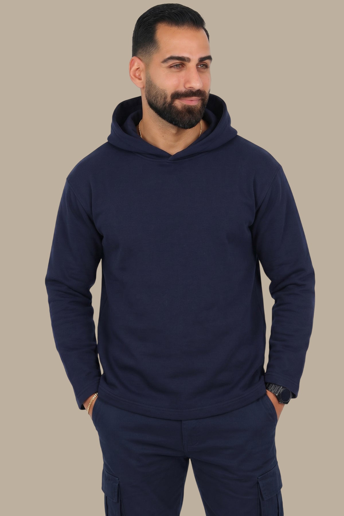 Light Navy Plain Basic Hoodie