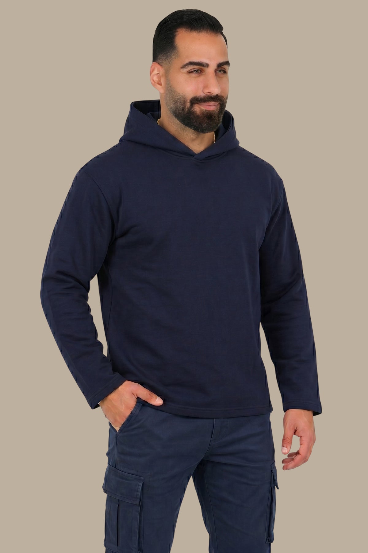 Light Navy Plain Basic Hoodie