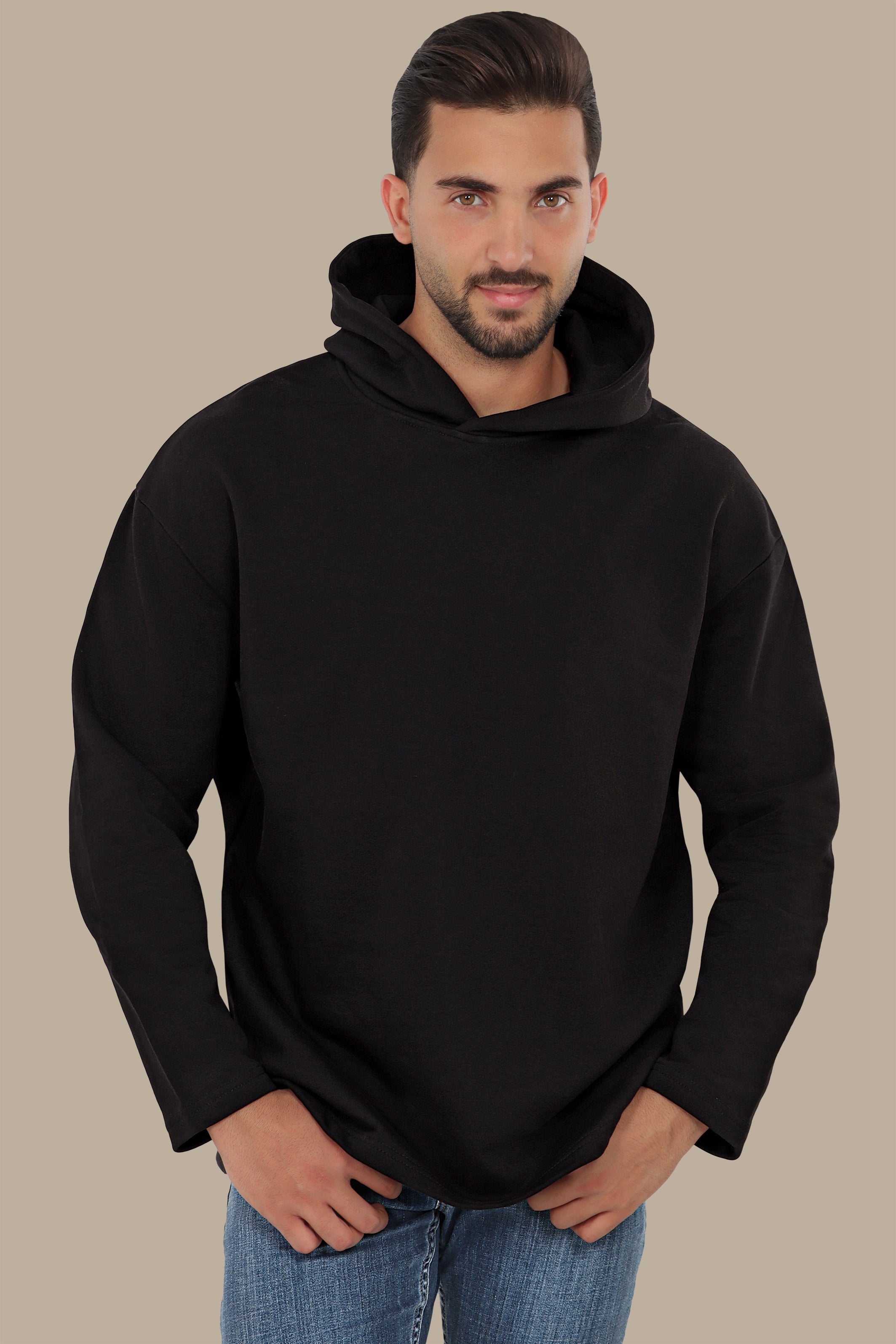 Timeless Elegance: Black Plain Basic Hoody