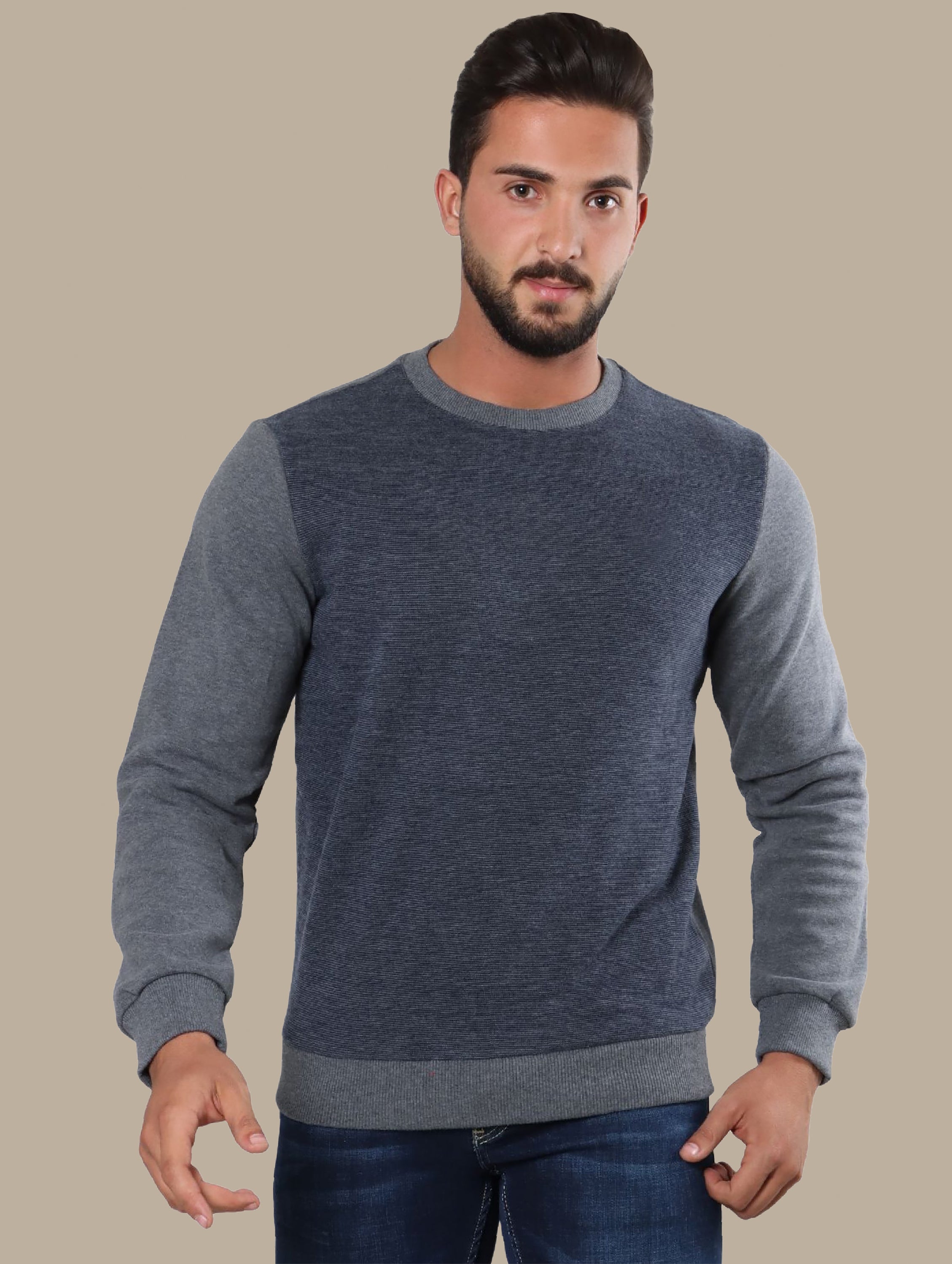 Grey Classic Pin Stripes Sweatshirt