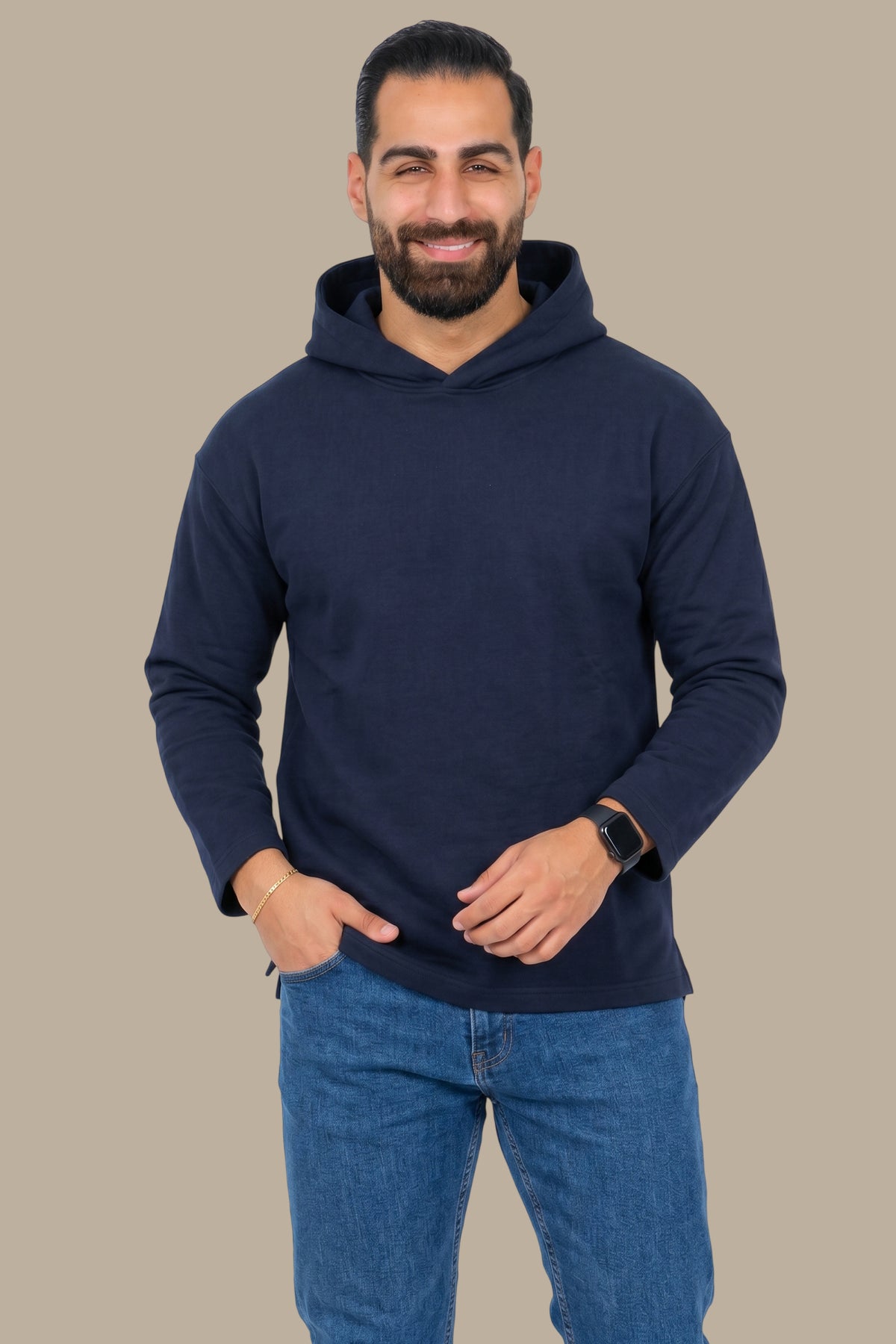 Navy Plain Basic Hoodie