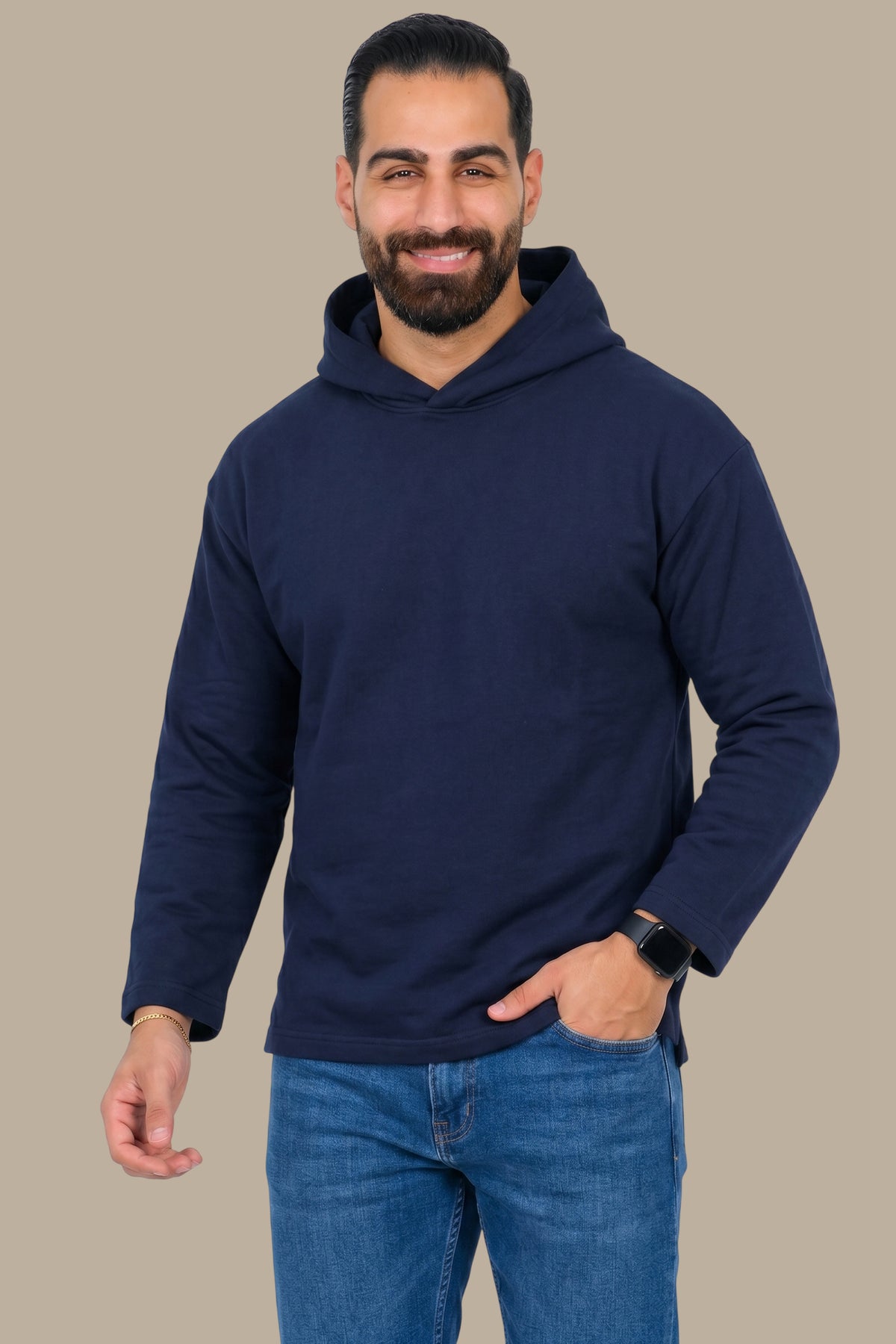 Navy Plain Basic Hoodie