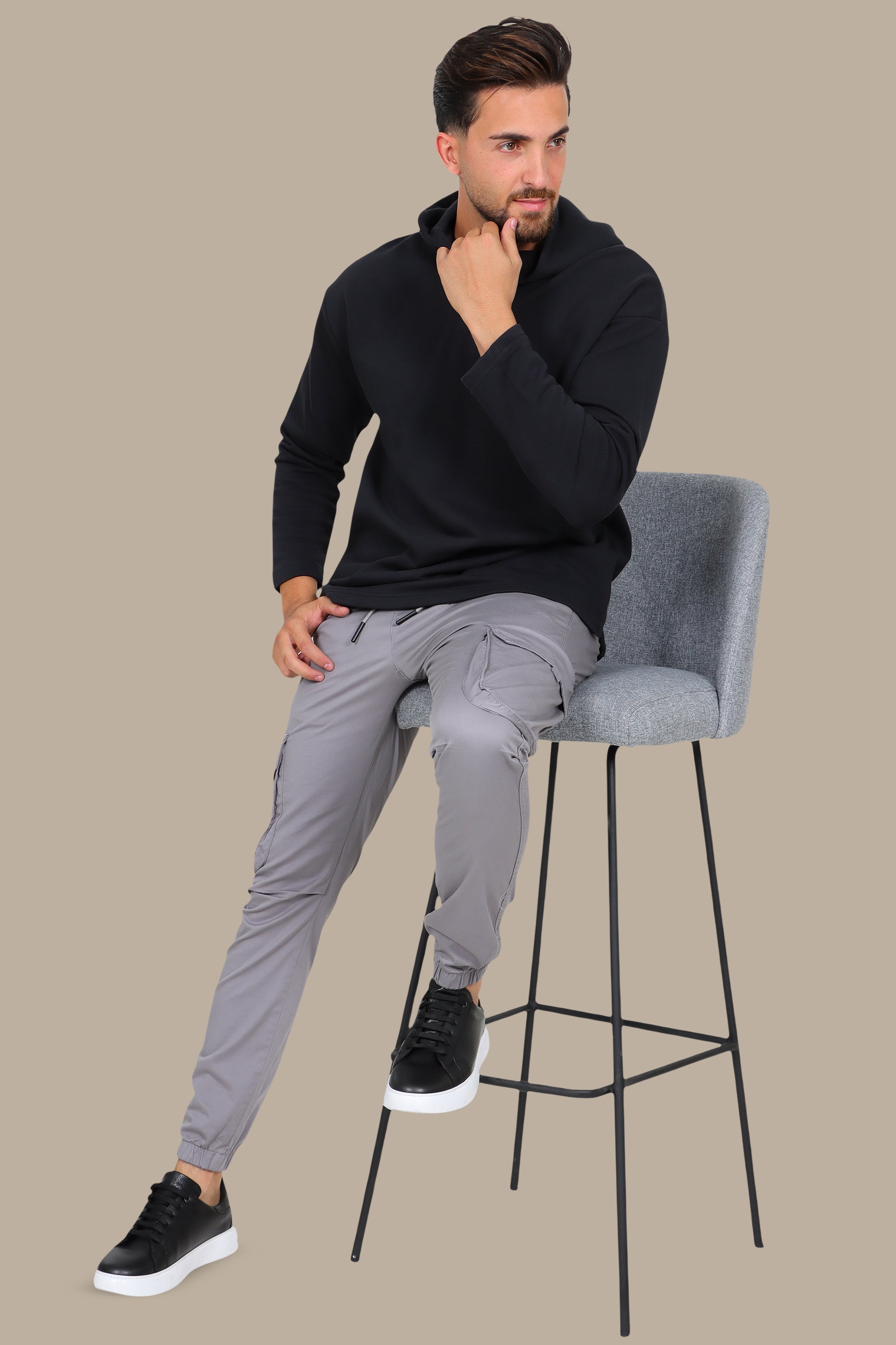 Timeless Elegance: Black Plain Basic Hoody