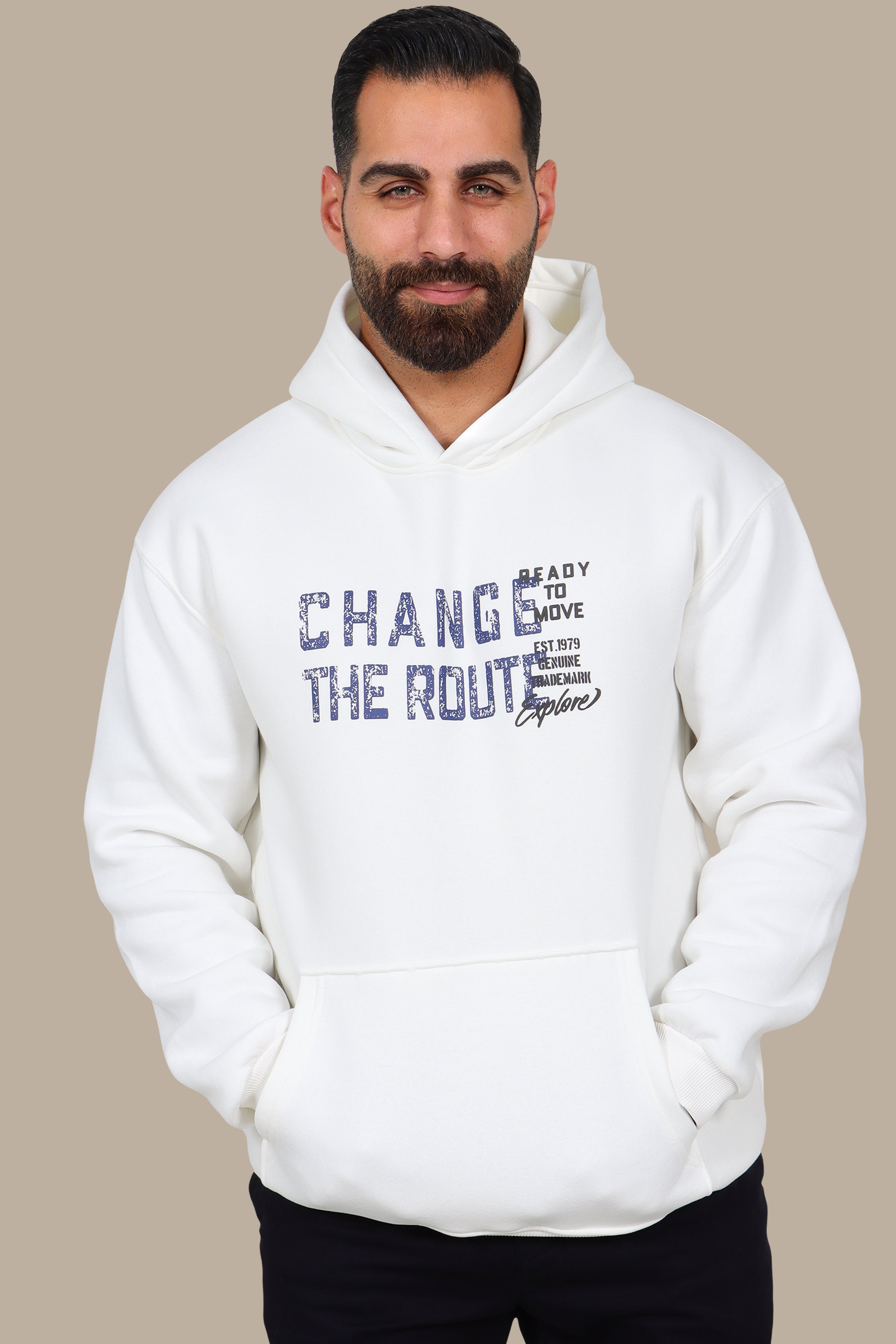 White Change the Route Hoodie