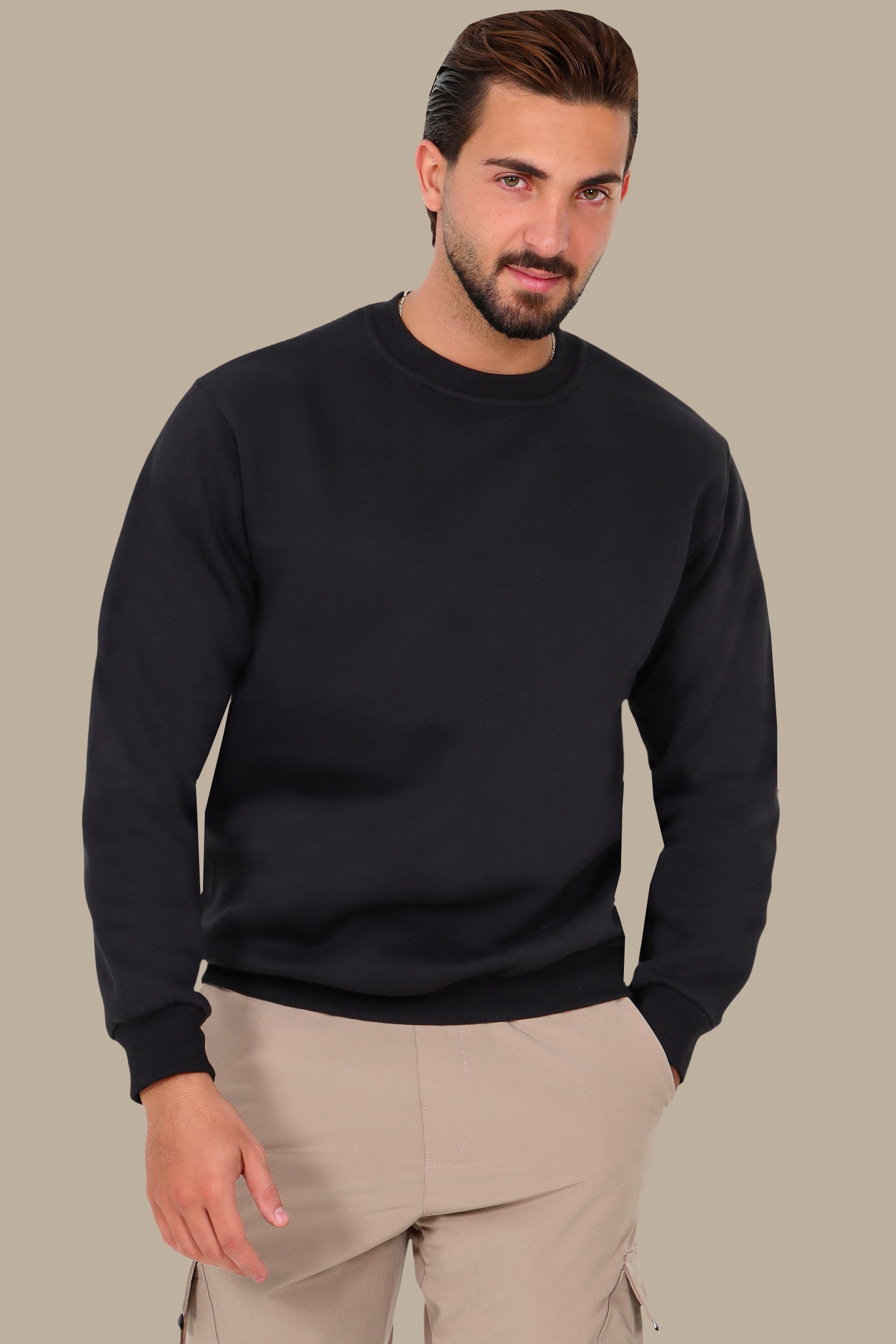 Oversized Basic Sweatshirt – Black