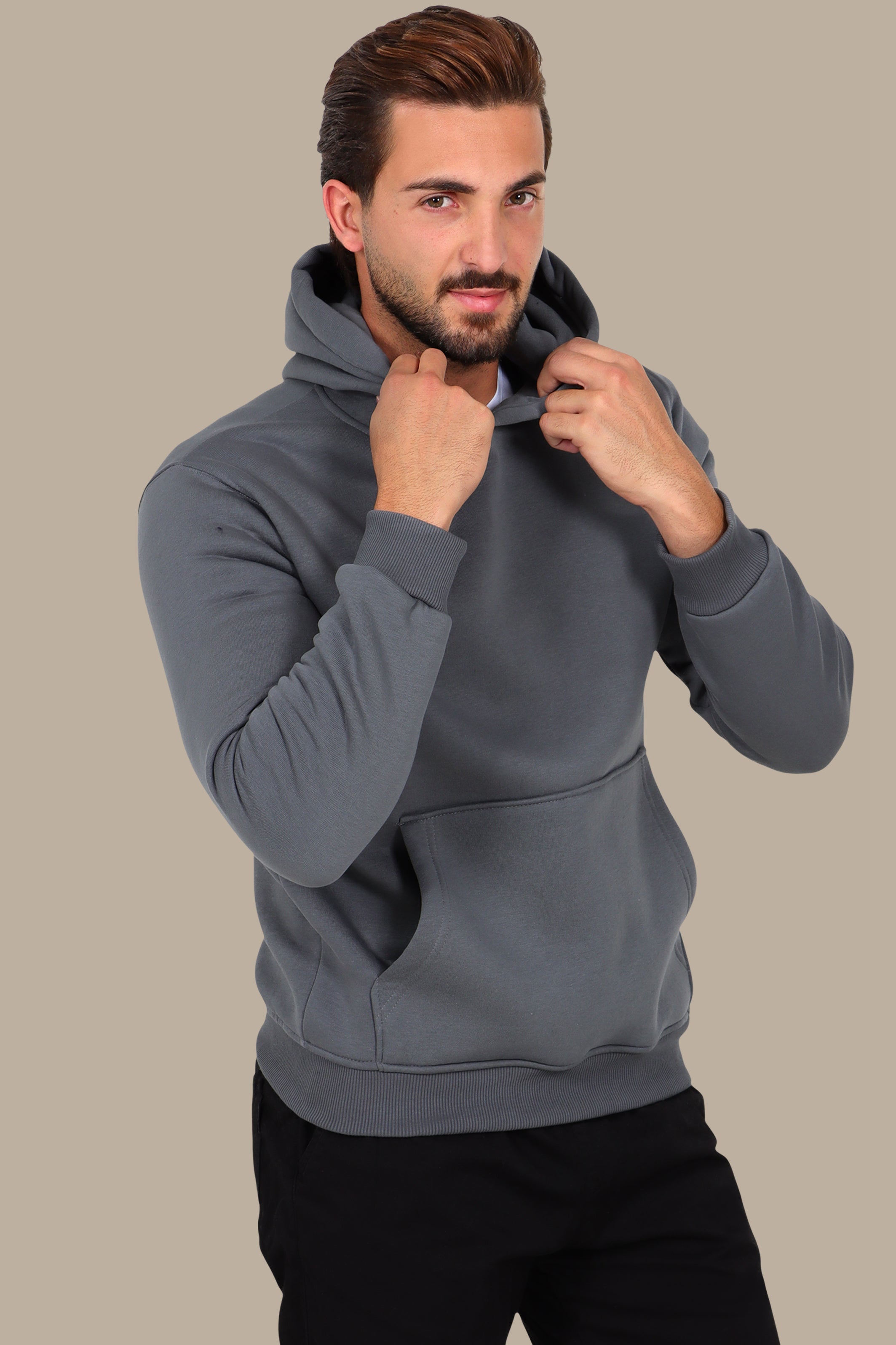 Minimal Comfort: Oversized Basic Hoodie Grey