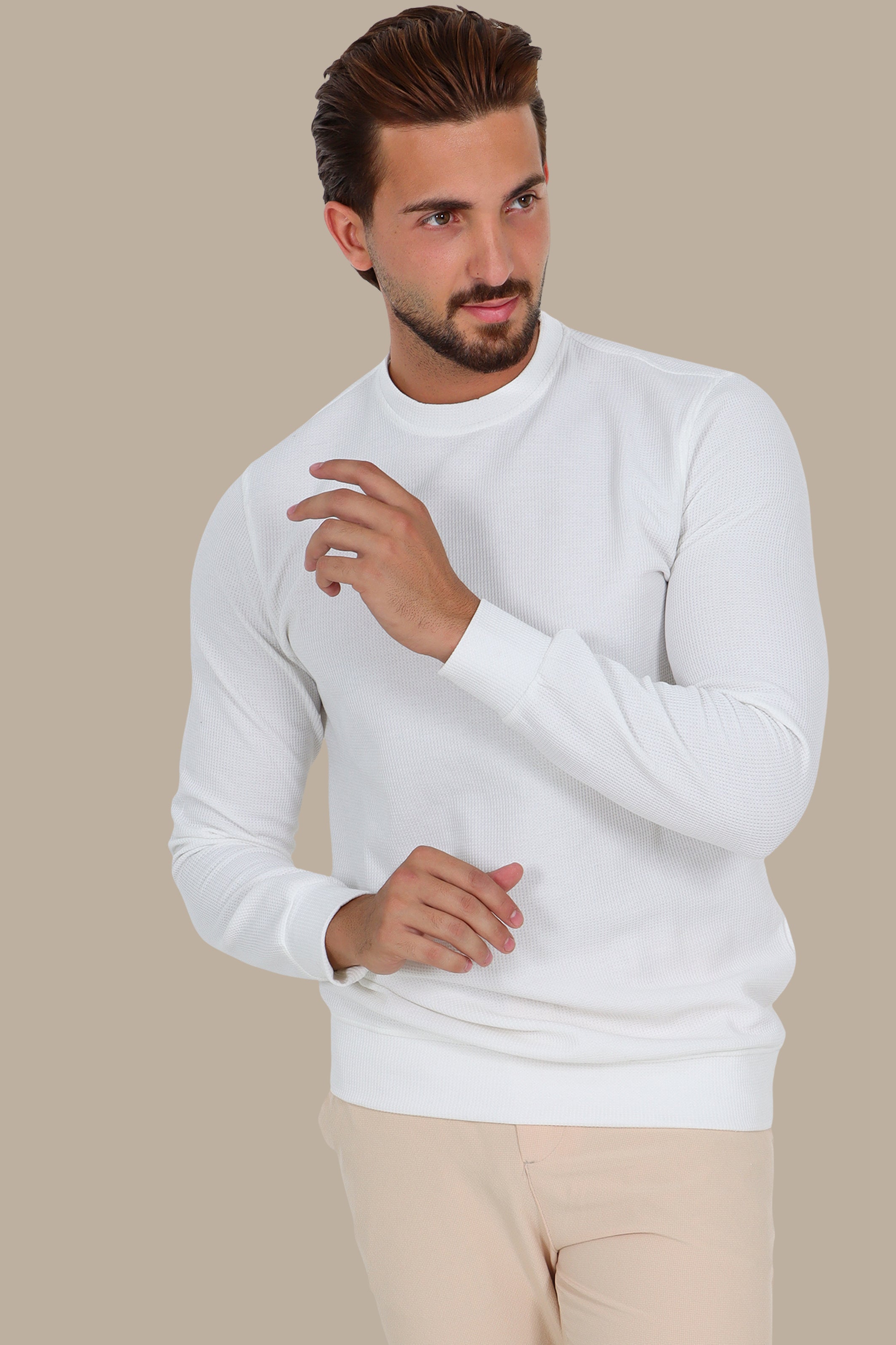 White Structured Sweatshirt