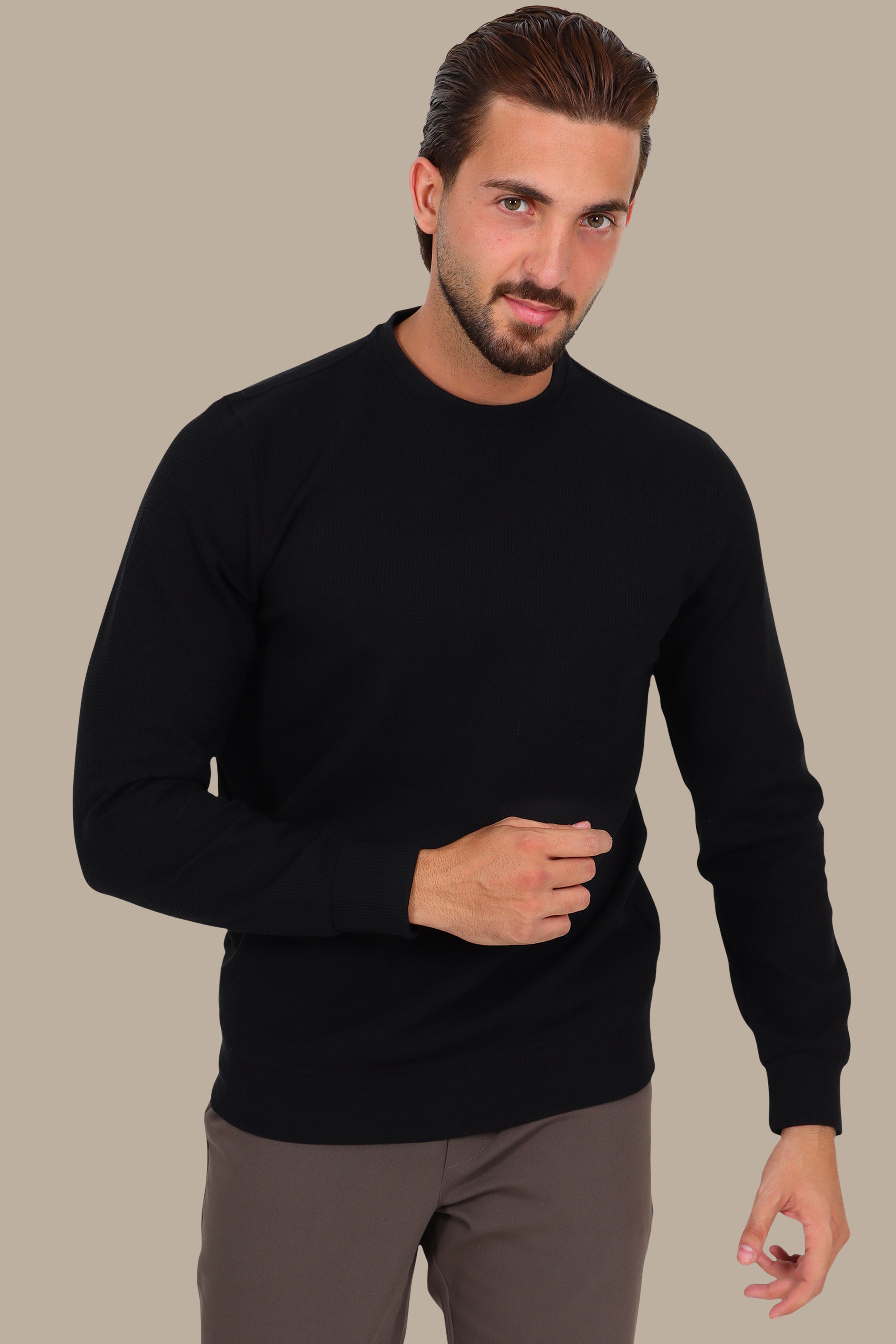Black Structured Sweatshirt