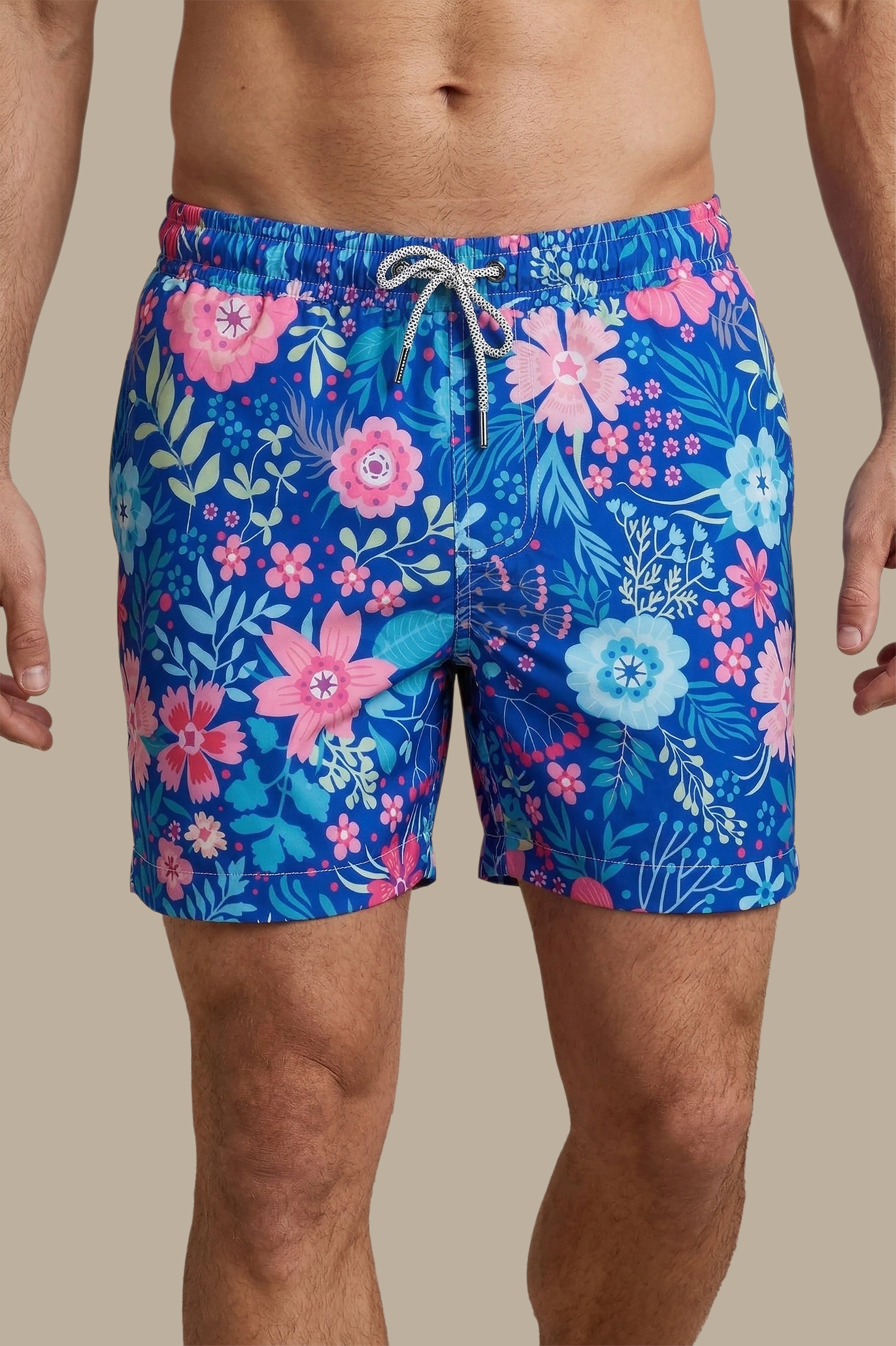 Fuchsia Blossoms: Flower Print Swimwear