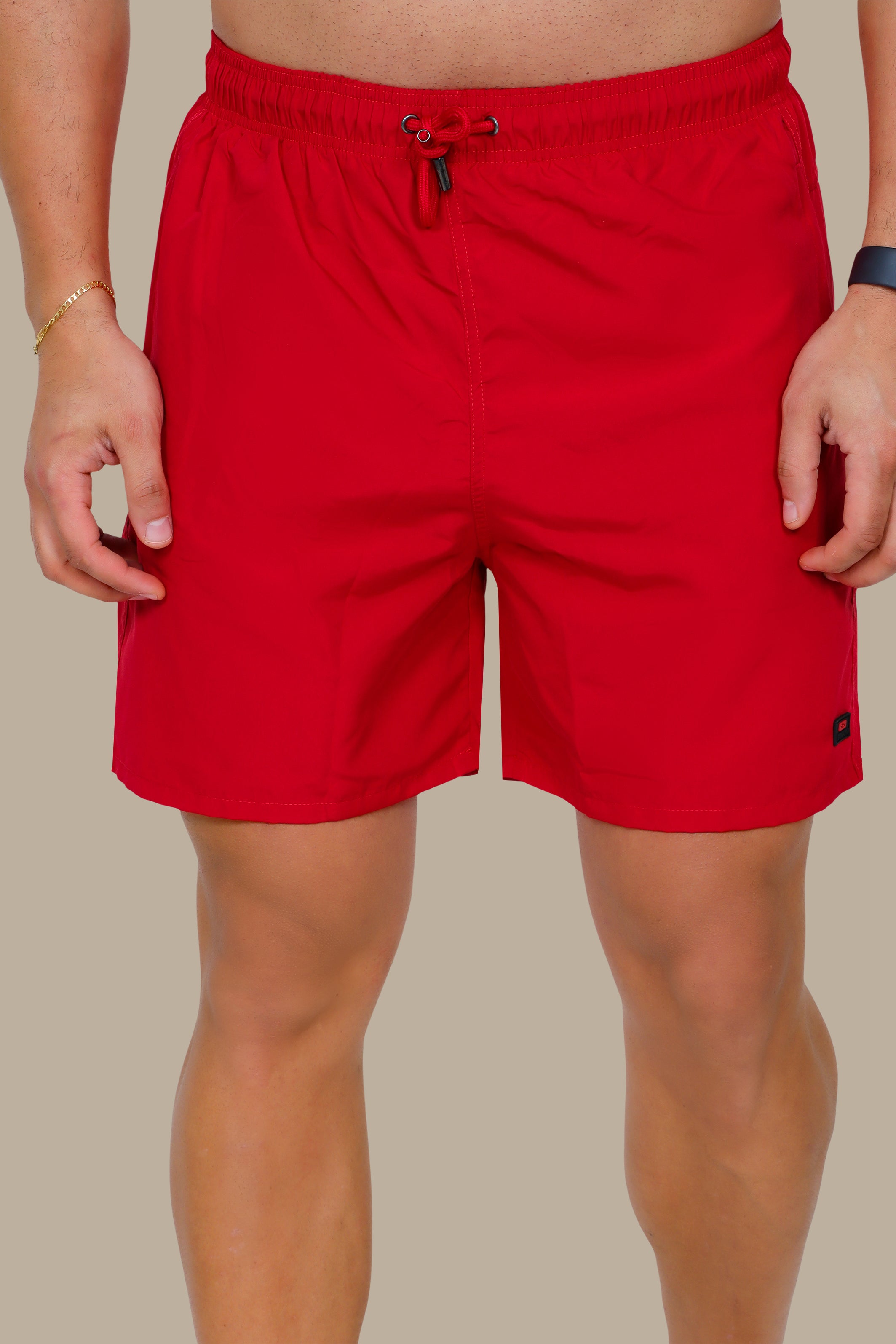 Red Plain Swimwear