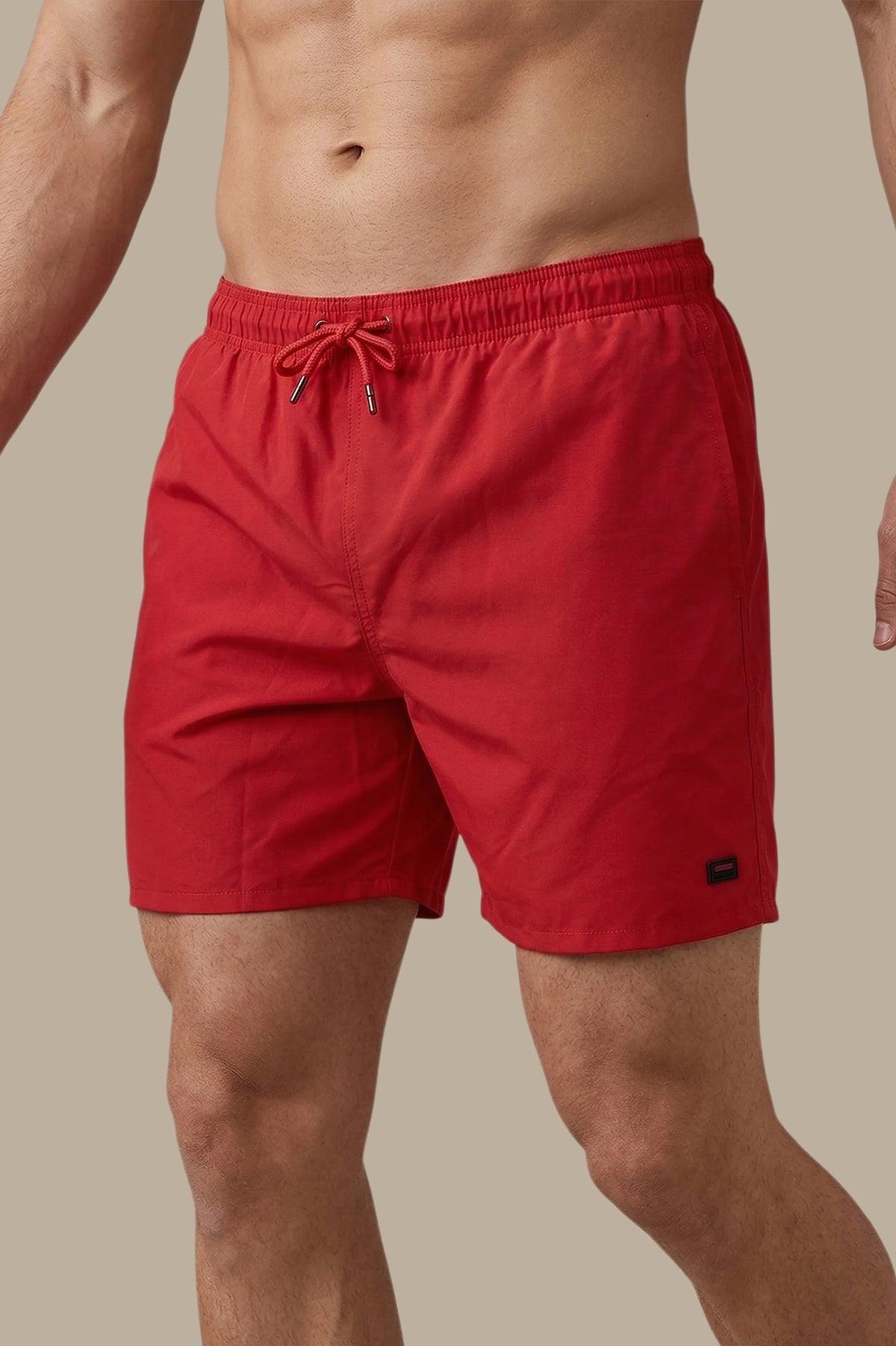 Red Plain Swimwear