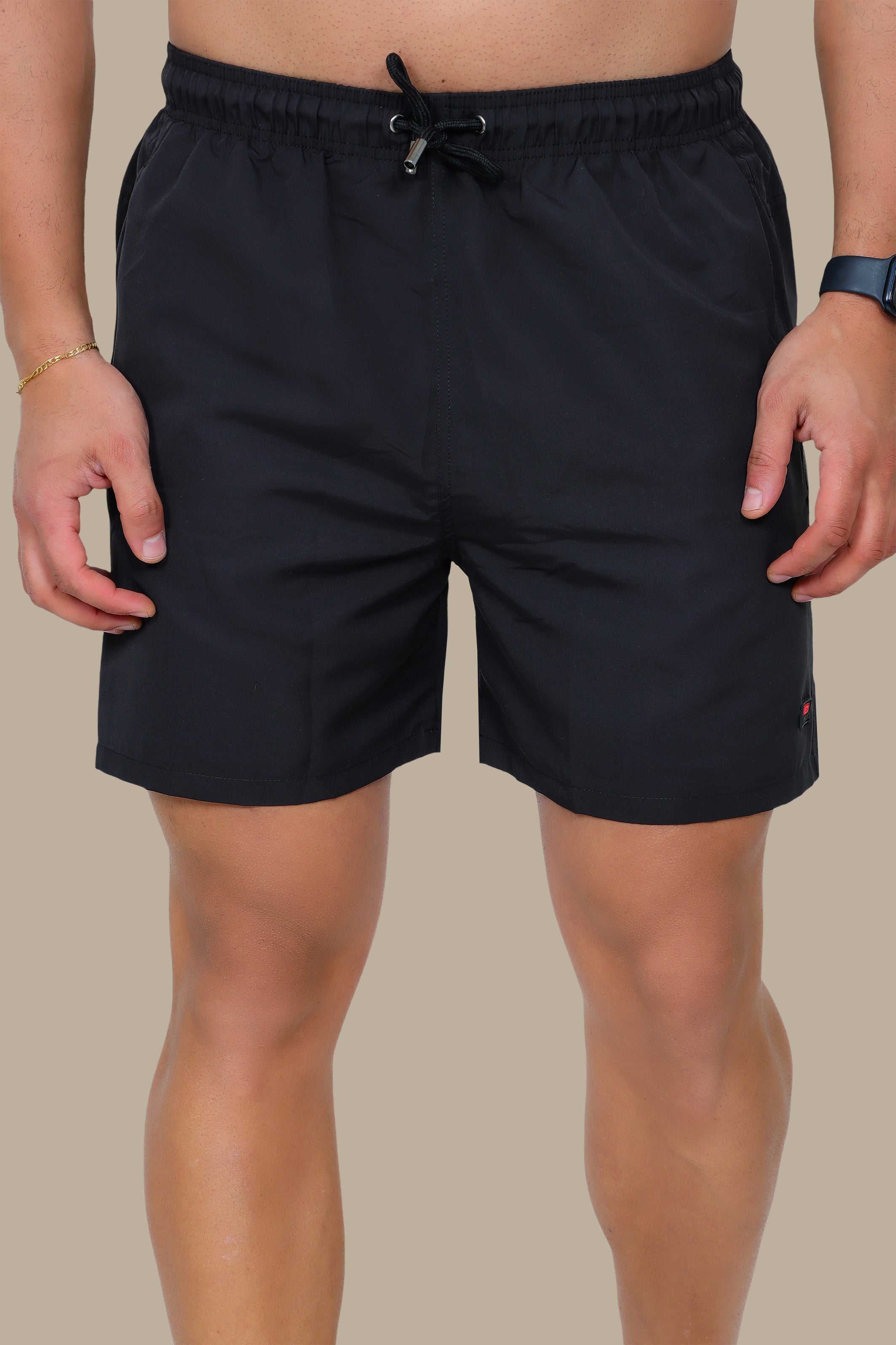 Black Plain Swimwear