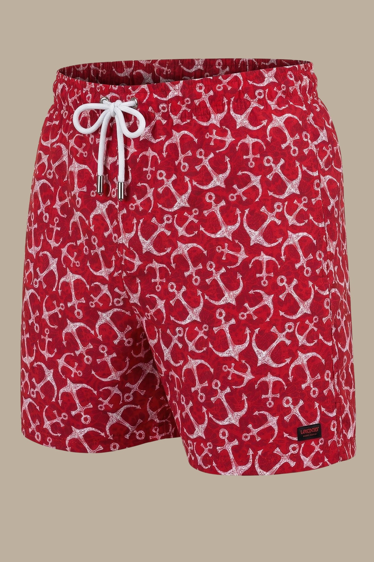 Red Anchor-Print Swimwear