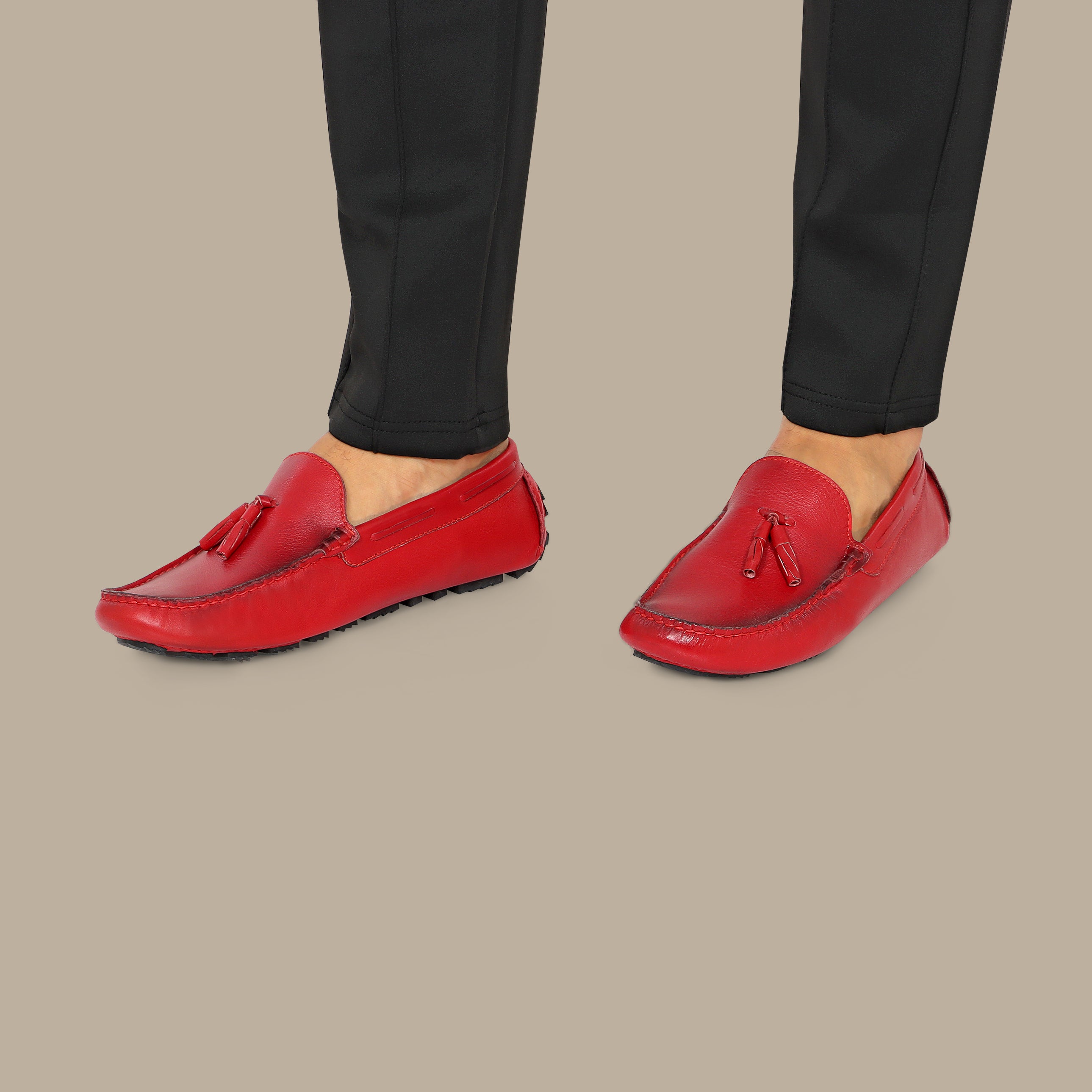 Red Moccasins with Tassels