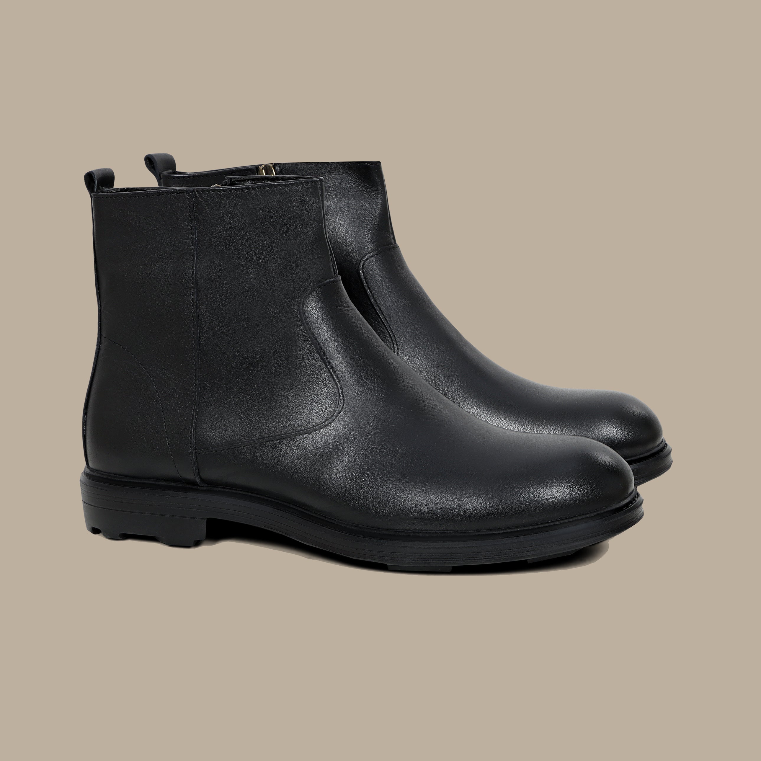 Black Leather Chelsea Boots