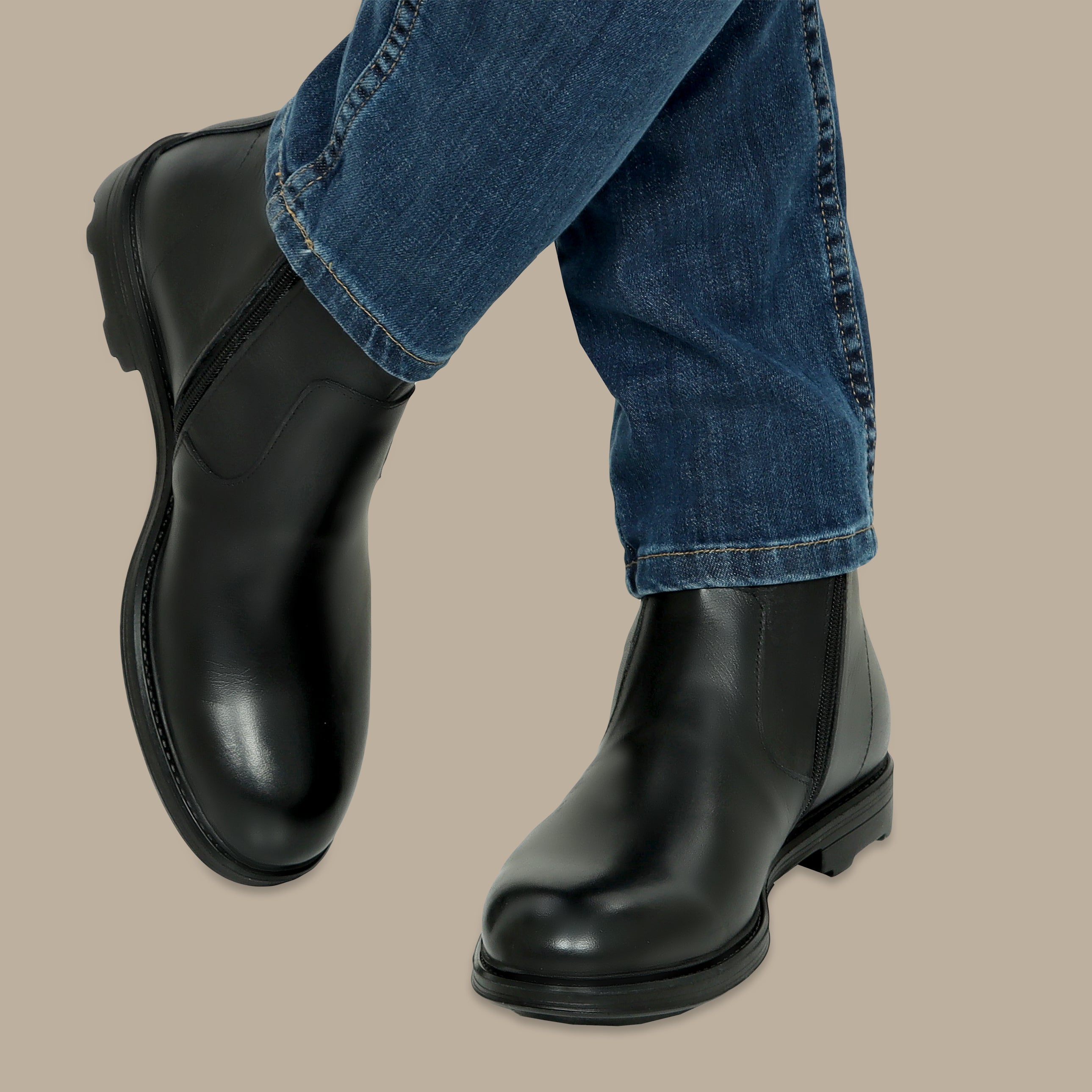 Black Leather Chelsea Boots