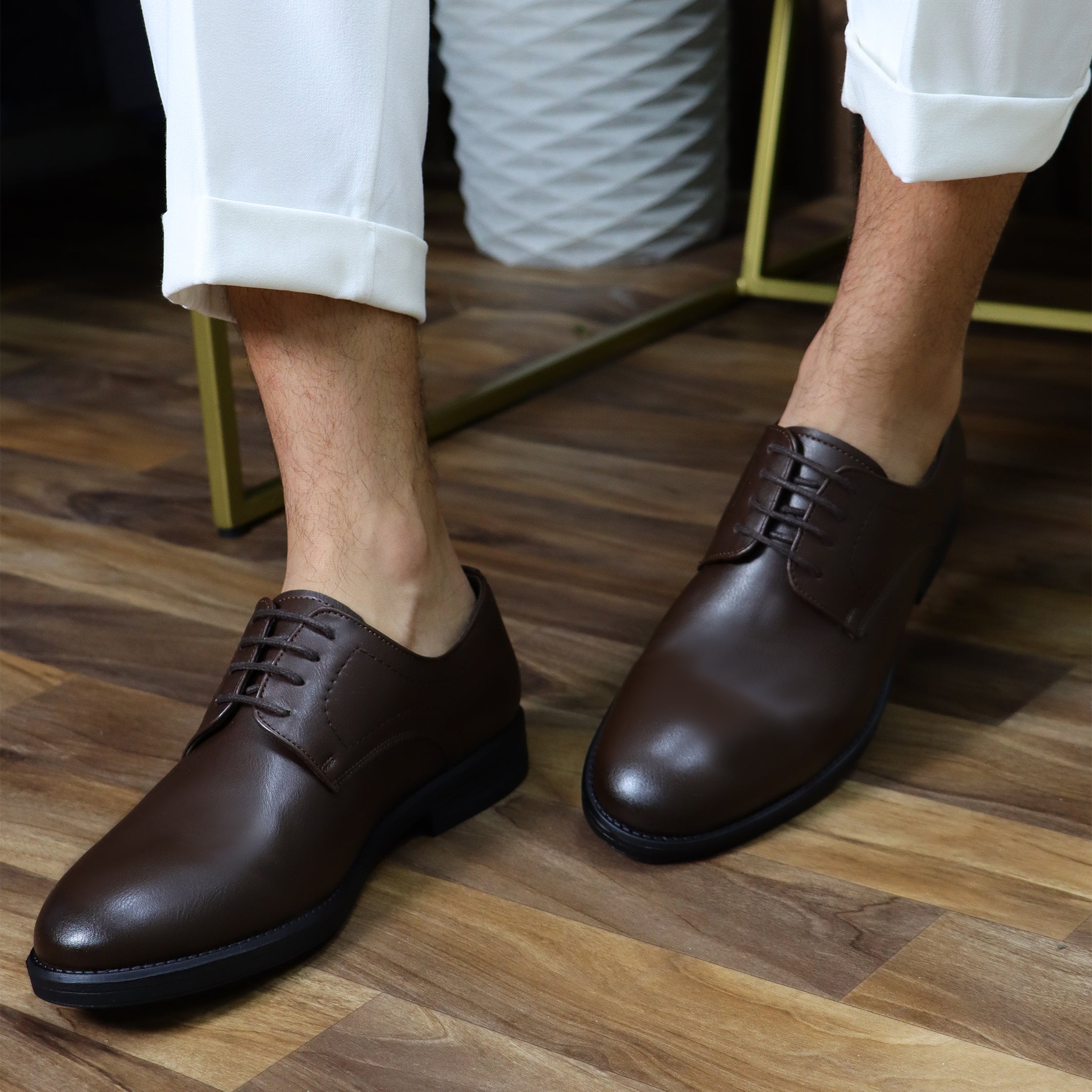 Brown Leather Blucher Shoes