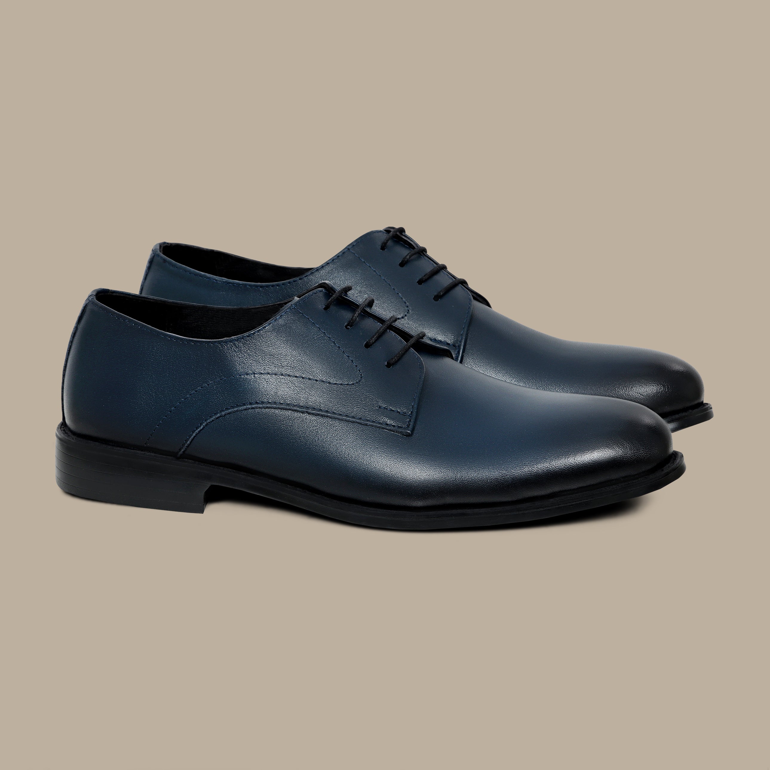 Navy Leather Blucher Shoes