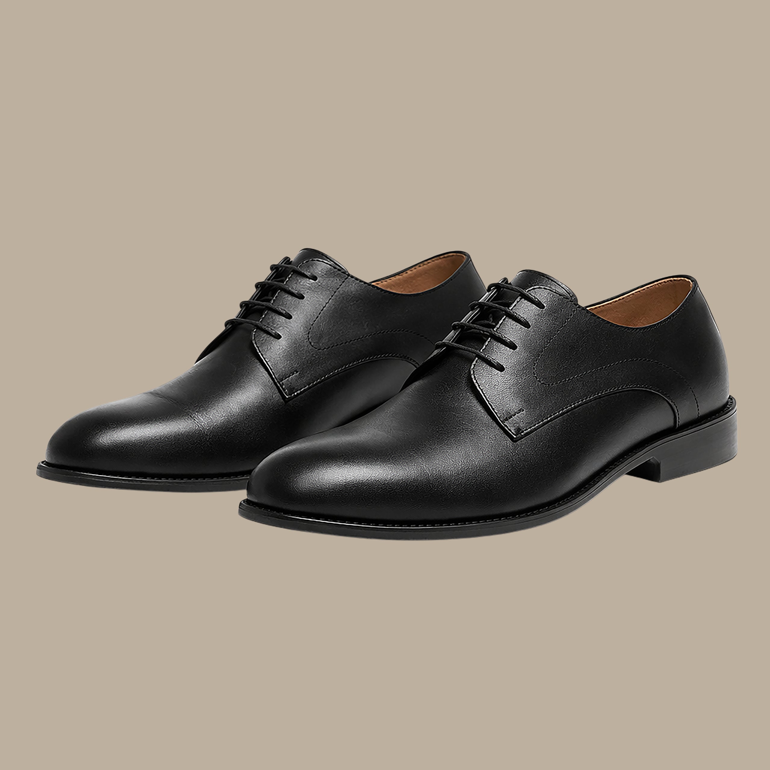 Black Leather Blucher Shoes