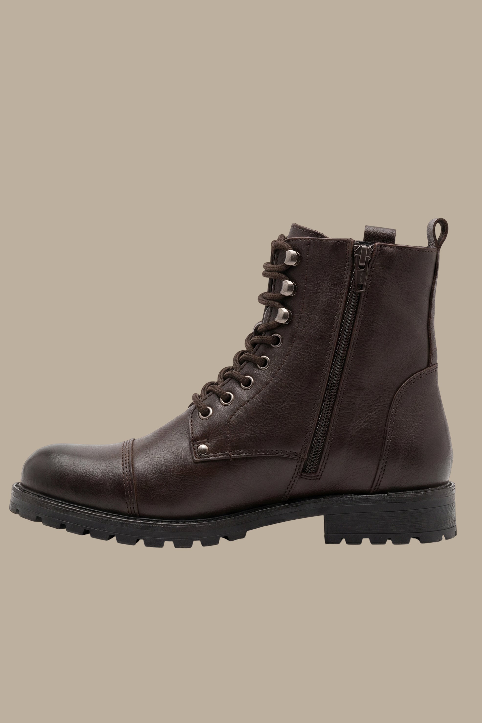 Brown Classic Lace-Up Boots