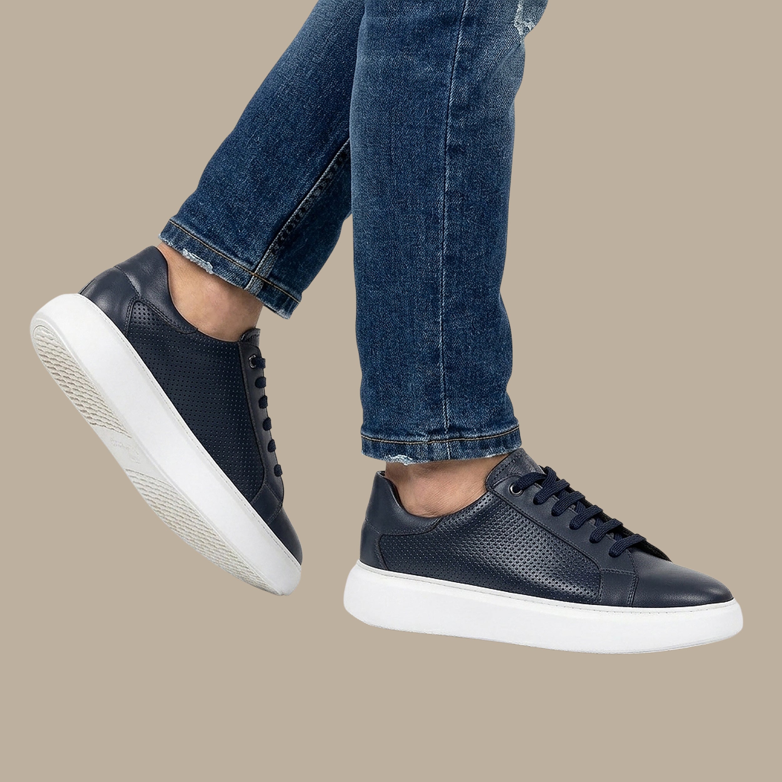 Navy Trainers with Sleek Finish