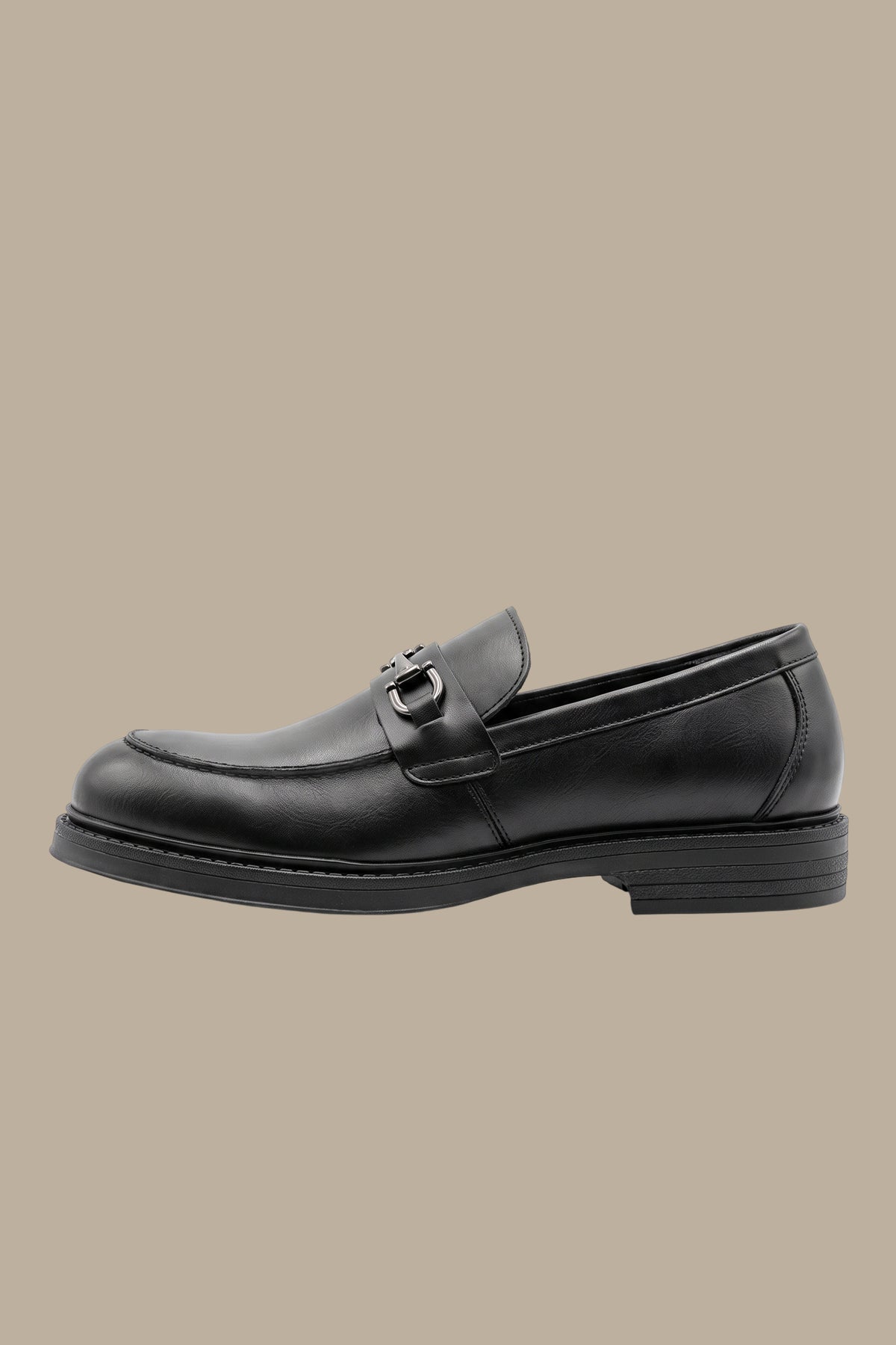 Black Leather Loafers with Appliqué