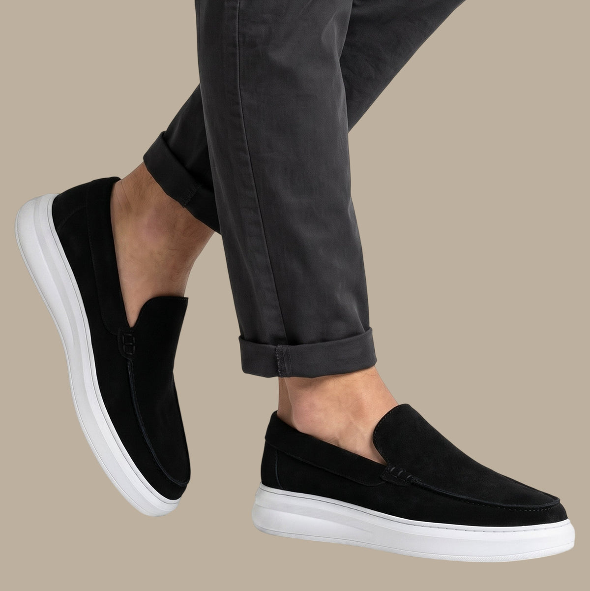 Black Suede Casual Loafers