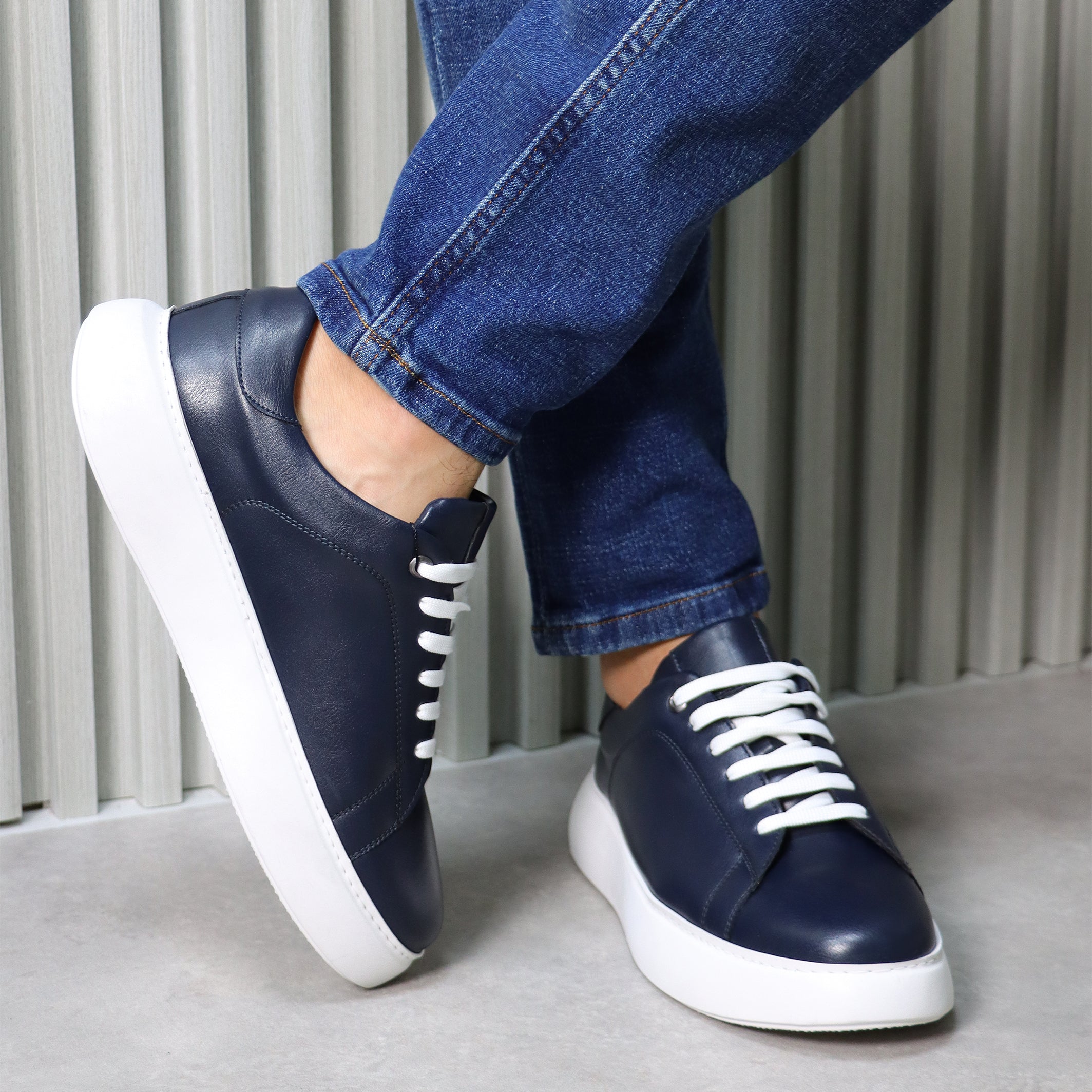 Alexander Basic Sneakers – Full Navy with White Sole